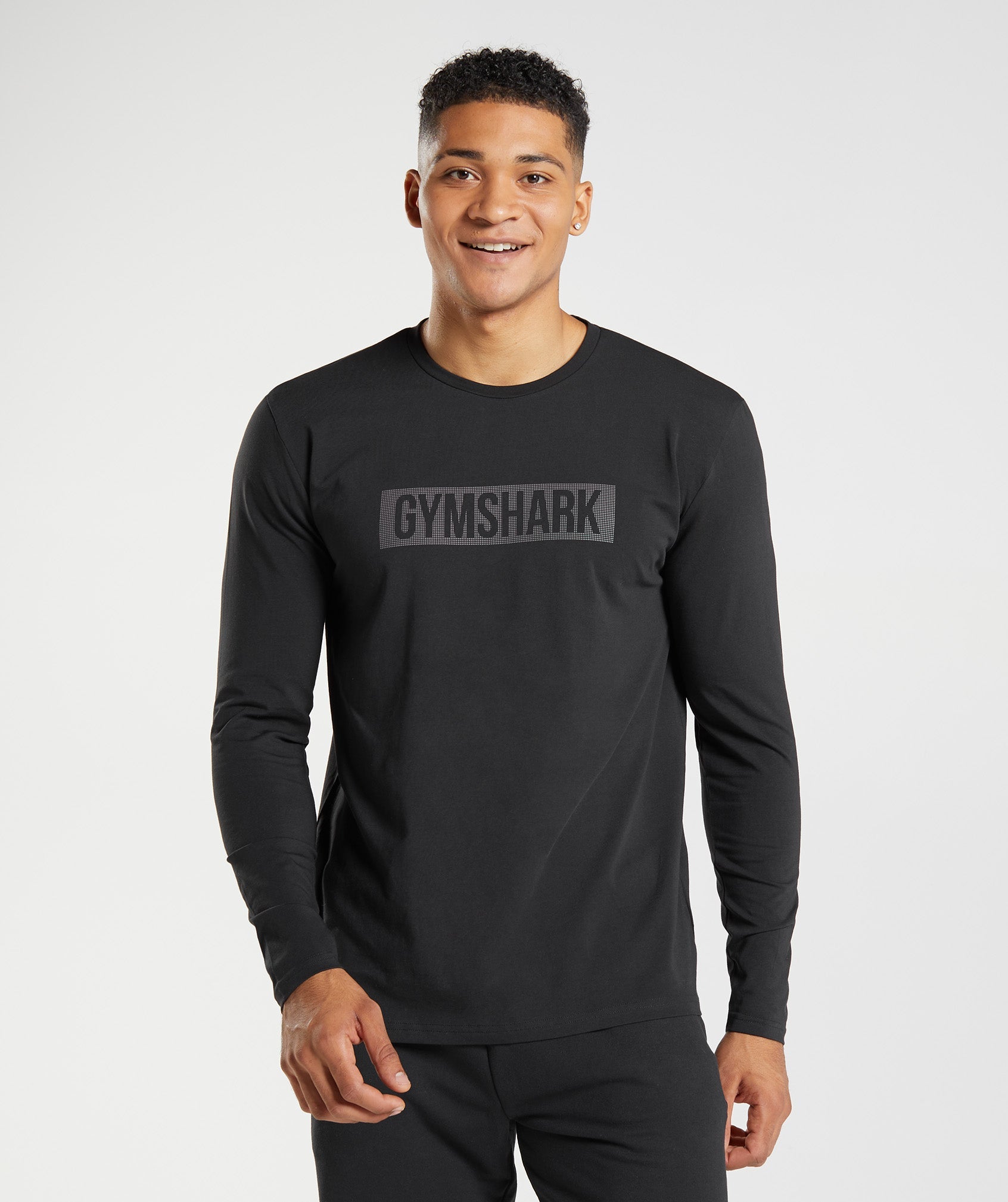 Camiseta Gymshark Block Long Sleeve Hombre Negras | 1374602-IJ