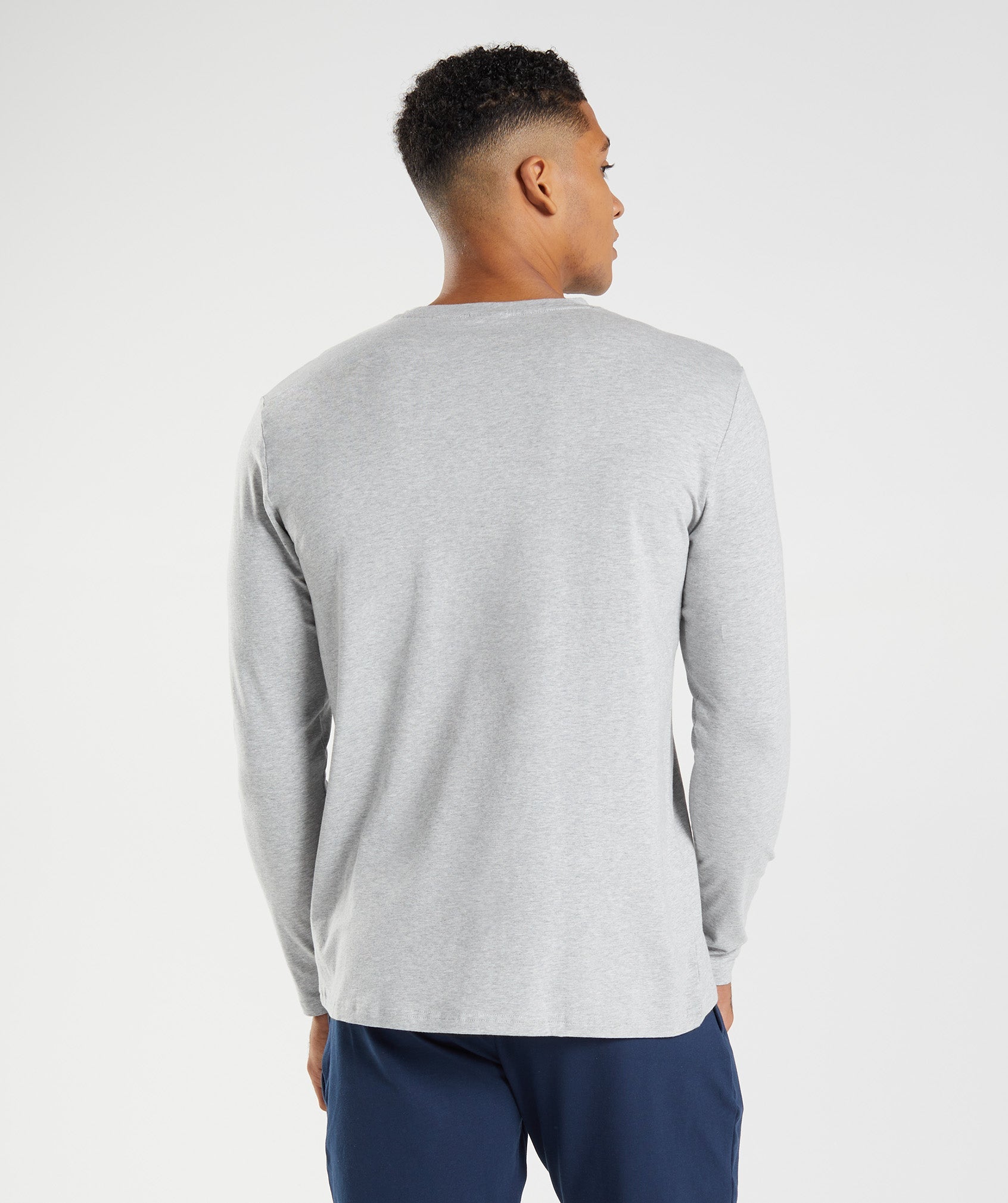 Camiseta Gymshark Block Long Sleeve Hombre Gris Claro | 9582401-HW