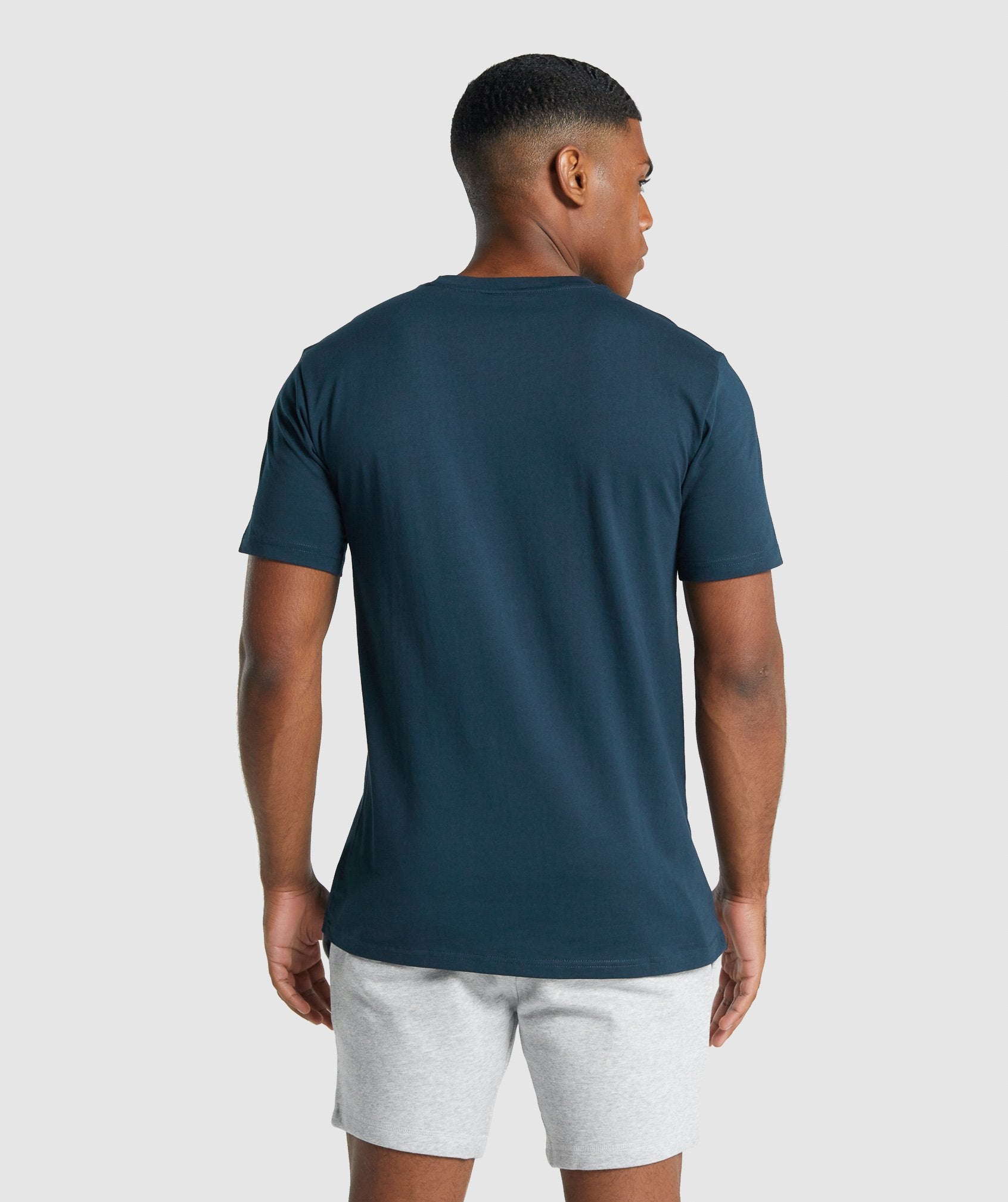 Camiseta Gymshark Crest Hombre Azul Marino | 4371908-FL