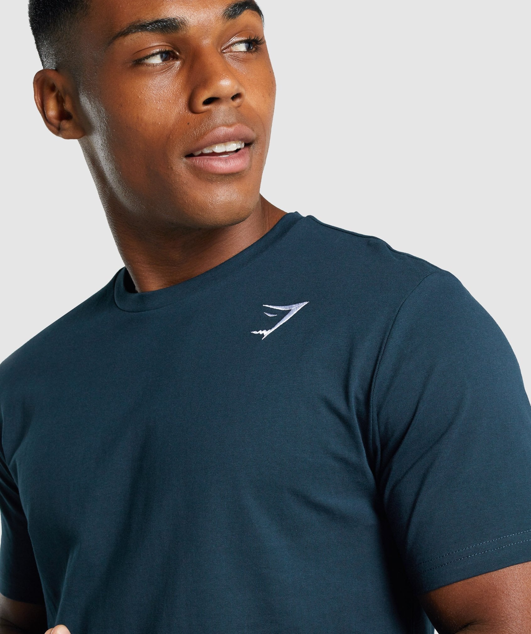 Camiseta Gymshark Crest Hombre Azul Marino | 4371908-FL