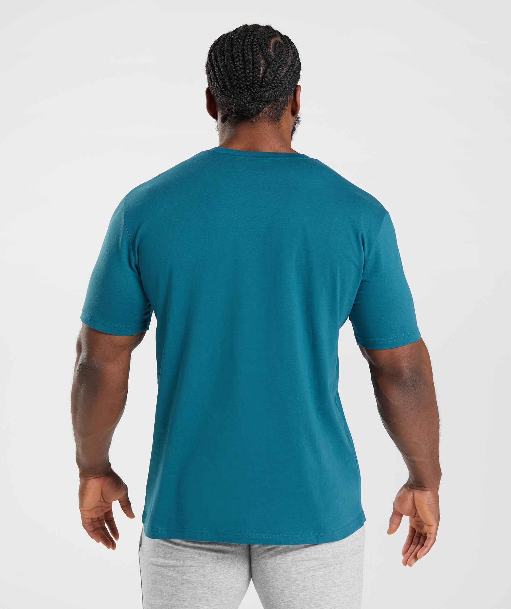 Camiseta Gymshark Crest Hombre Azules | 9352714-VO