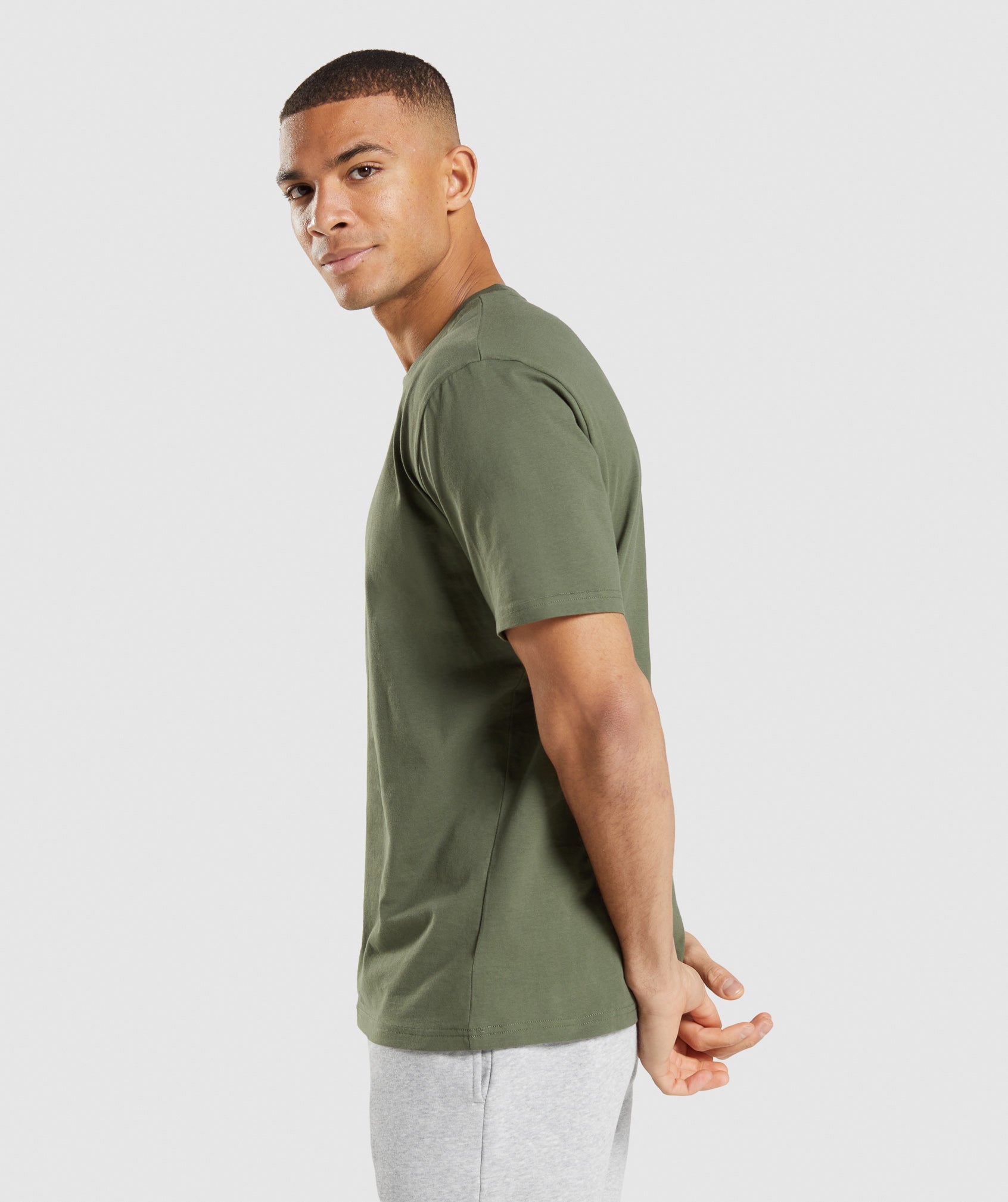 Camiseta Gymshark Crest Hombre Verde Oliva | 5098234-NL