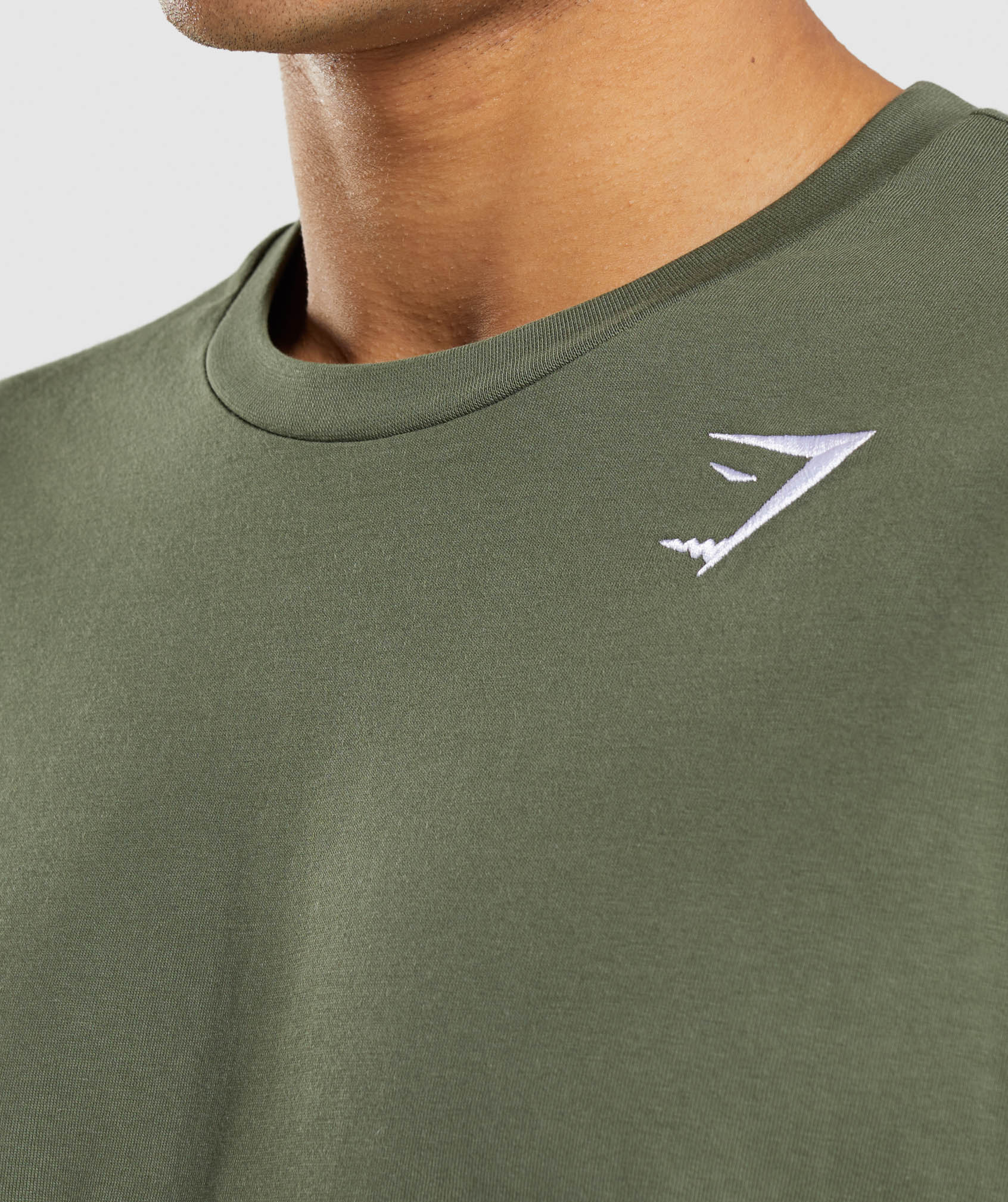 Camiseta Gymshark Crest Hombre Verde Oliva | 5098234-NL