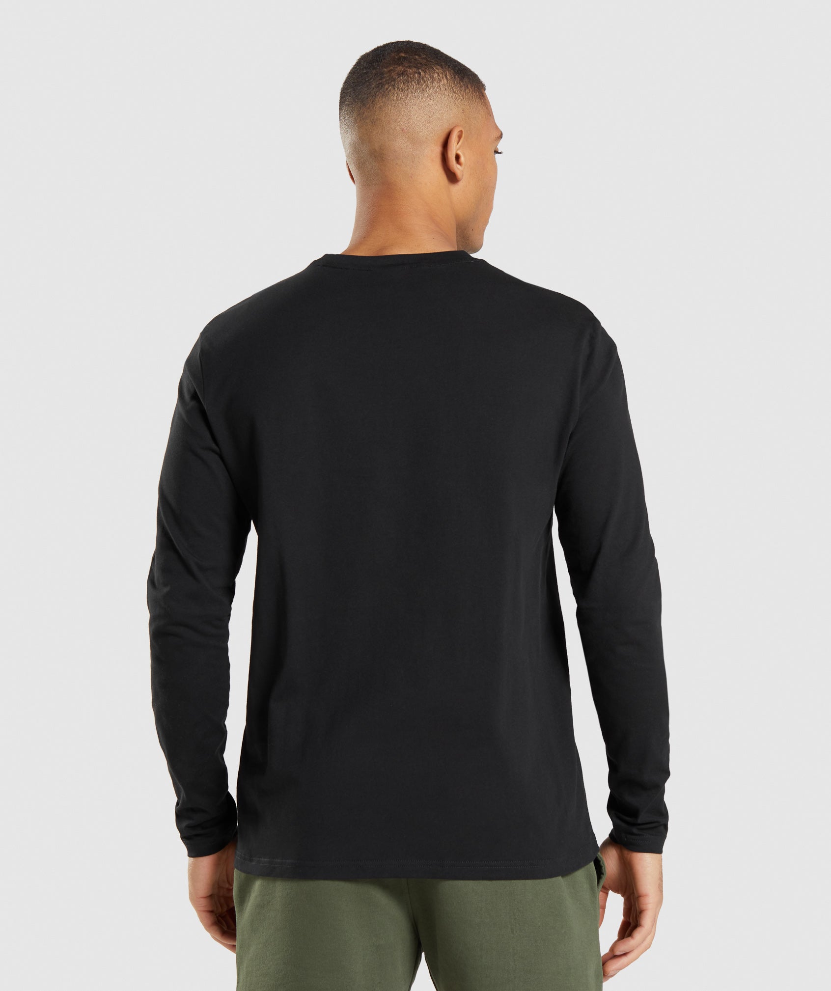 Camiseta Gymshark Crest Long Sleeve Hombre Negras | 9835640-CH