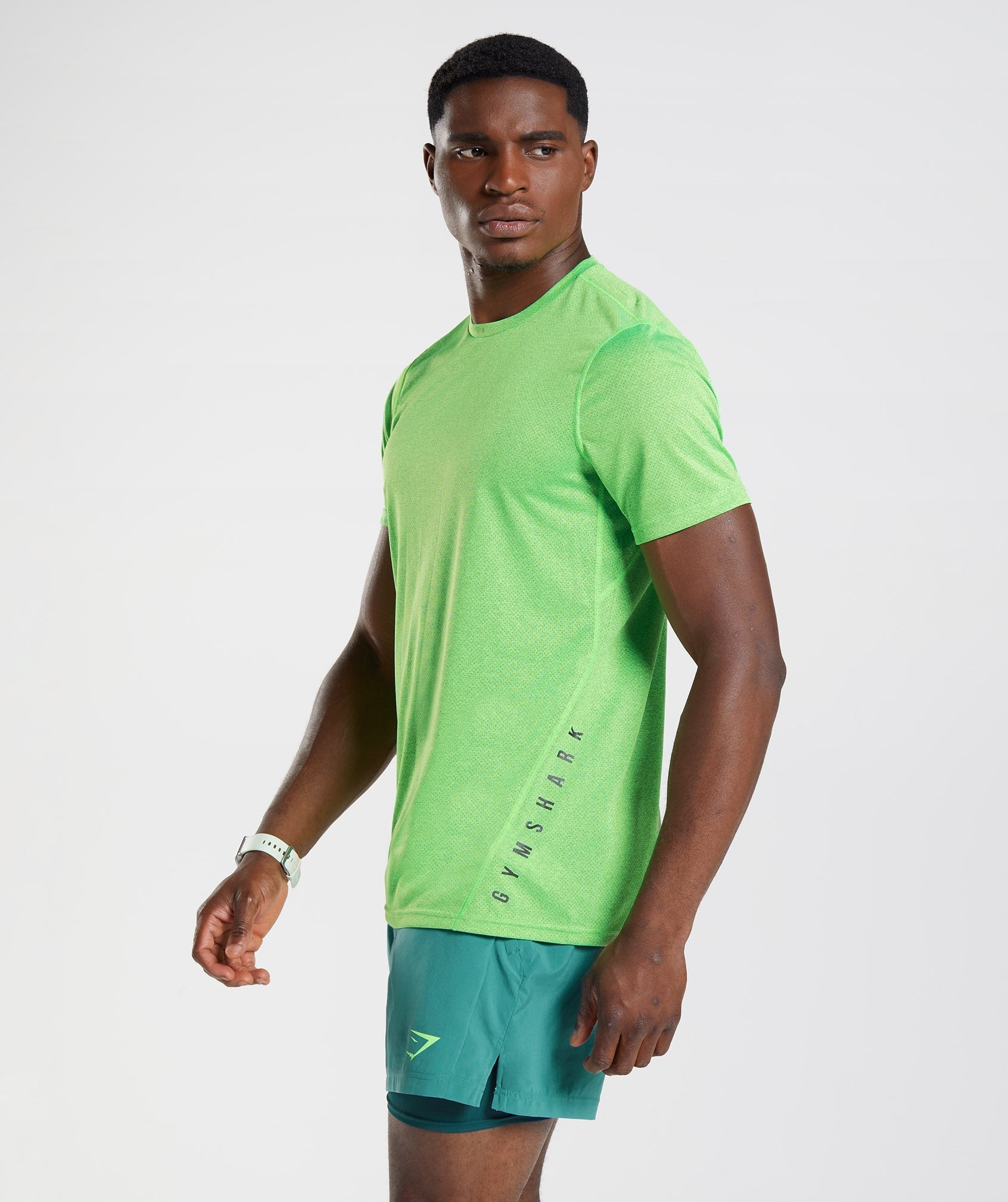 Camiseta Gymshark Deporte Hombre Verde Claro Negras | 4089735-WS