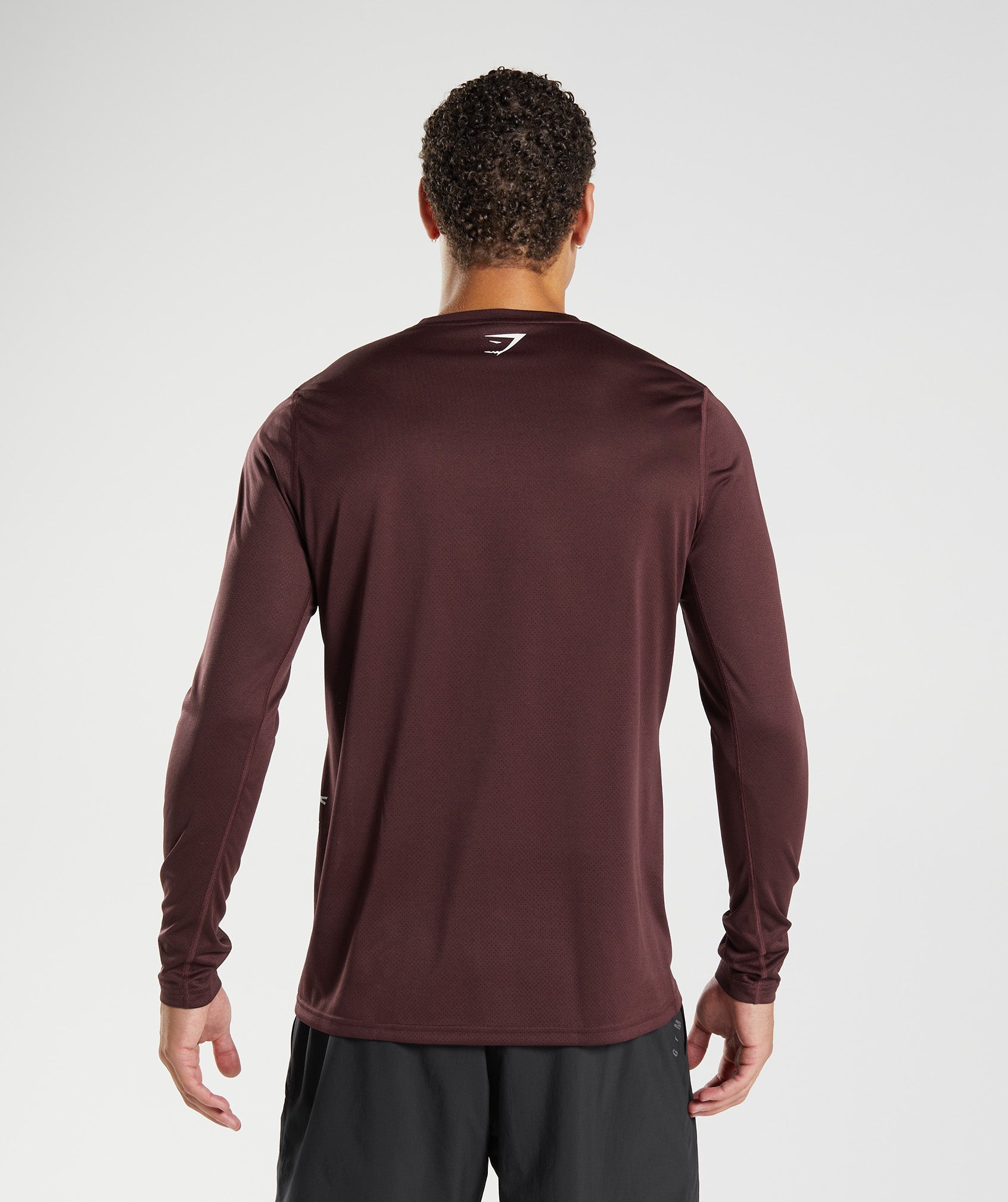 Camiseta Gymshark Deporte Long Sleeve Hombre Burdeos Negras | 1423605-MZ