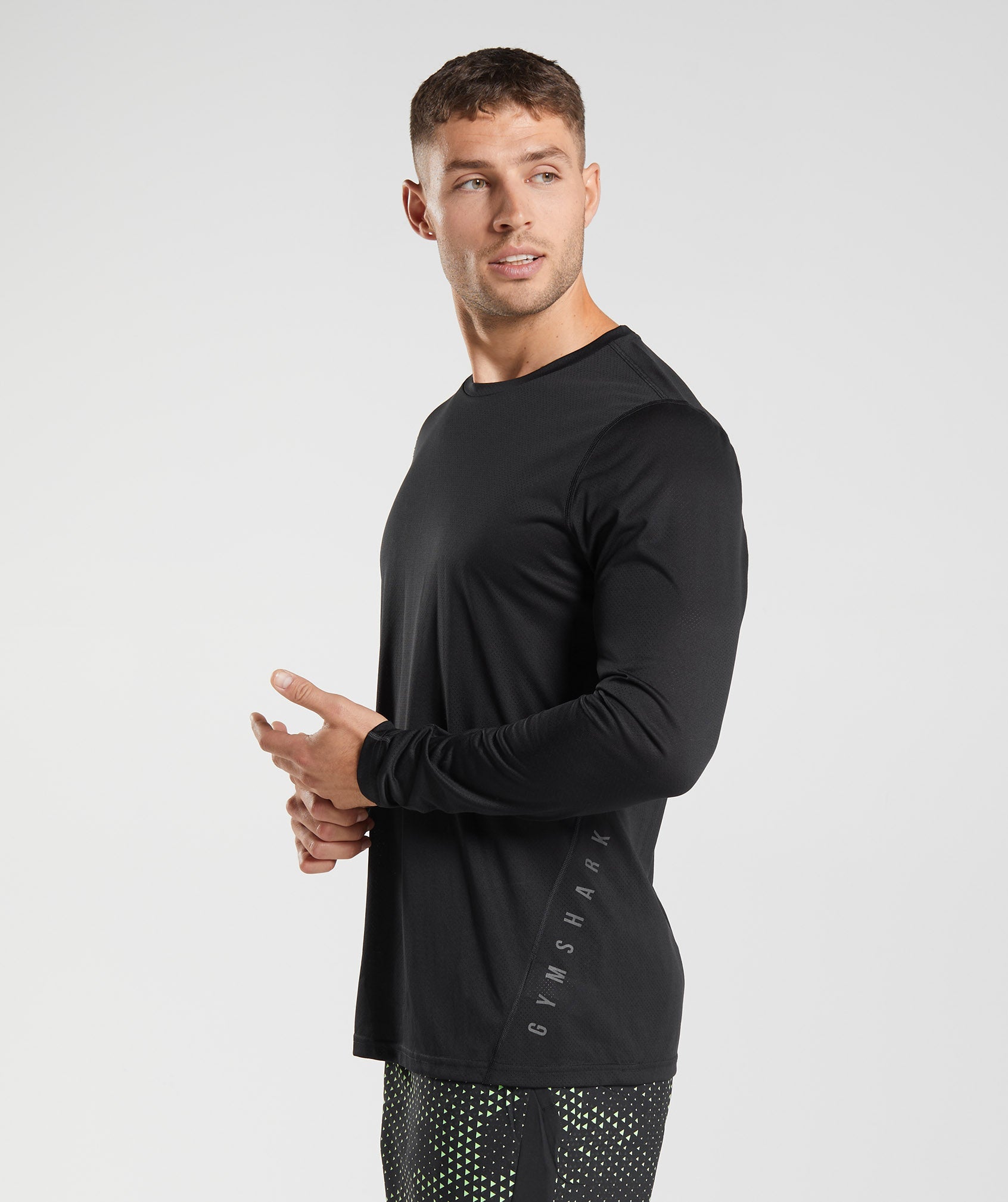 Camiseta Gymshark Deporte Long Sleeve Hombre Negras Negras | 9286130-HP