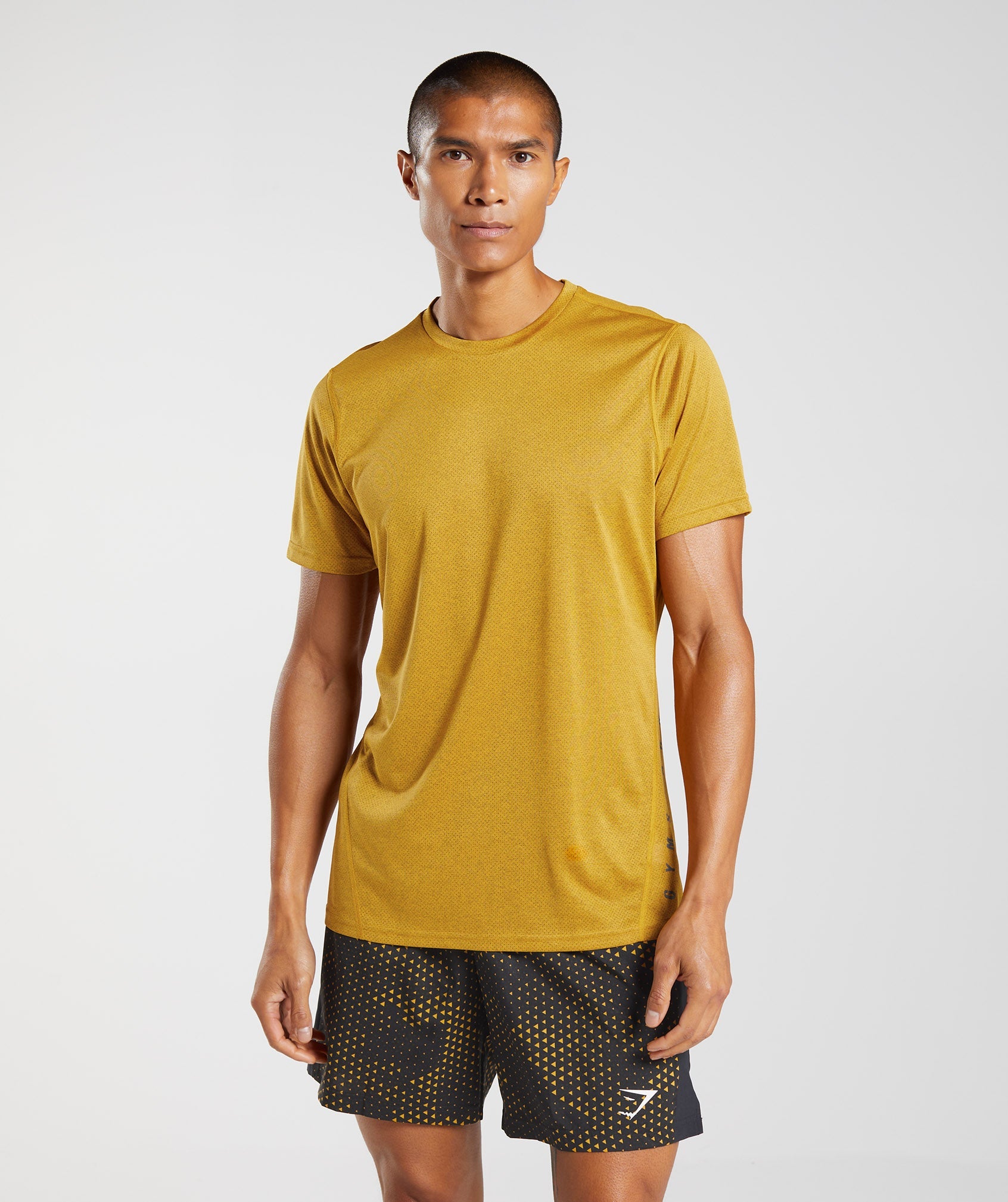 Camiseta Gymshark Deporte Seamless Hombre Amarillo Negras | 9548036-KW