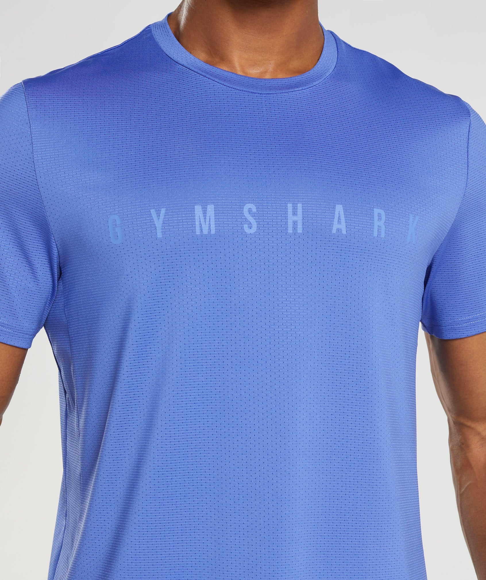 Camiseta Gymshark Deporte Stripe Hombre Azules | 2849735-PC