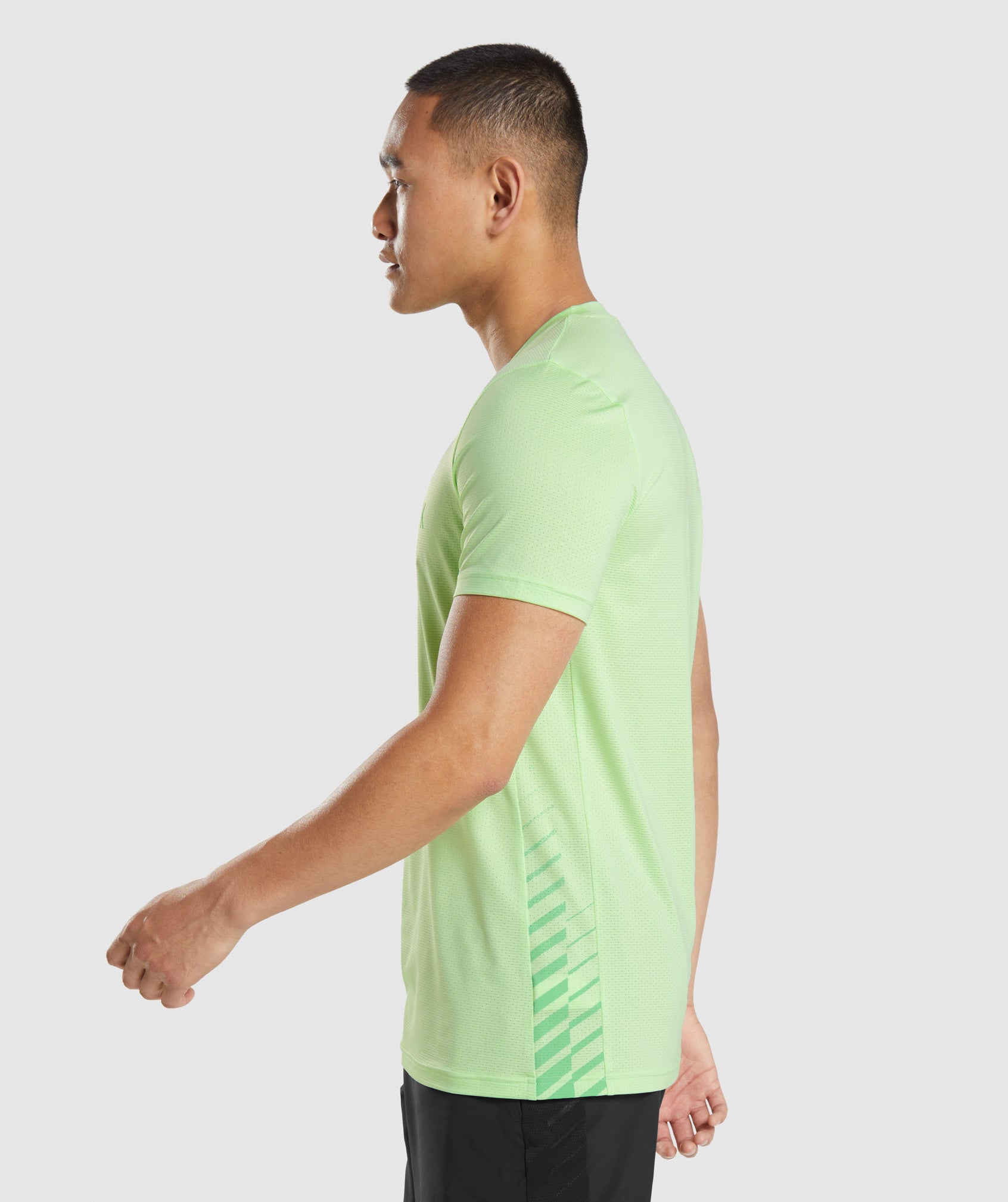 Camiseta Gymshark Deporte Stripe Hombre Verde | 8237619-MD