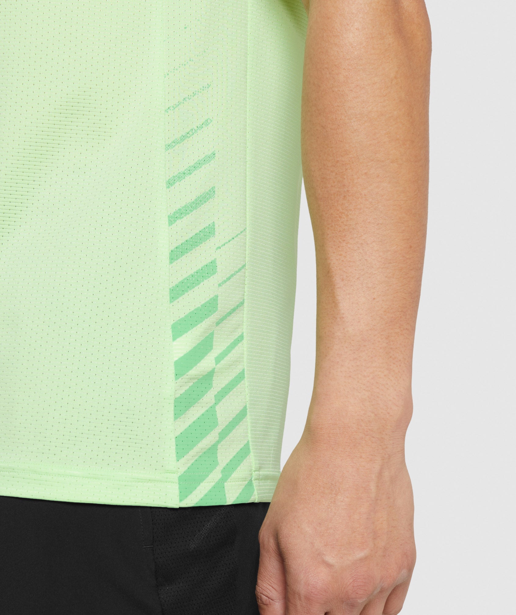 Camiseta Gymshark Deporte Stripe Hombre Verde | 8237619-MD