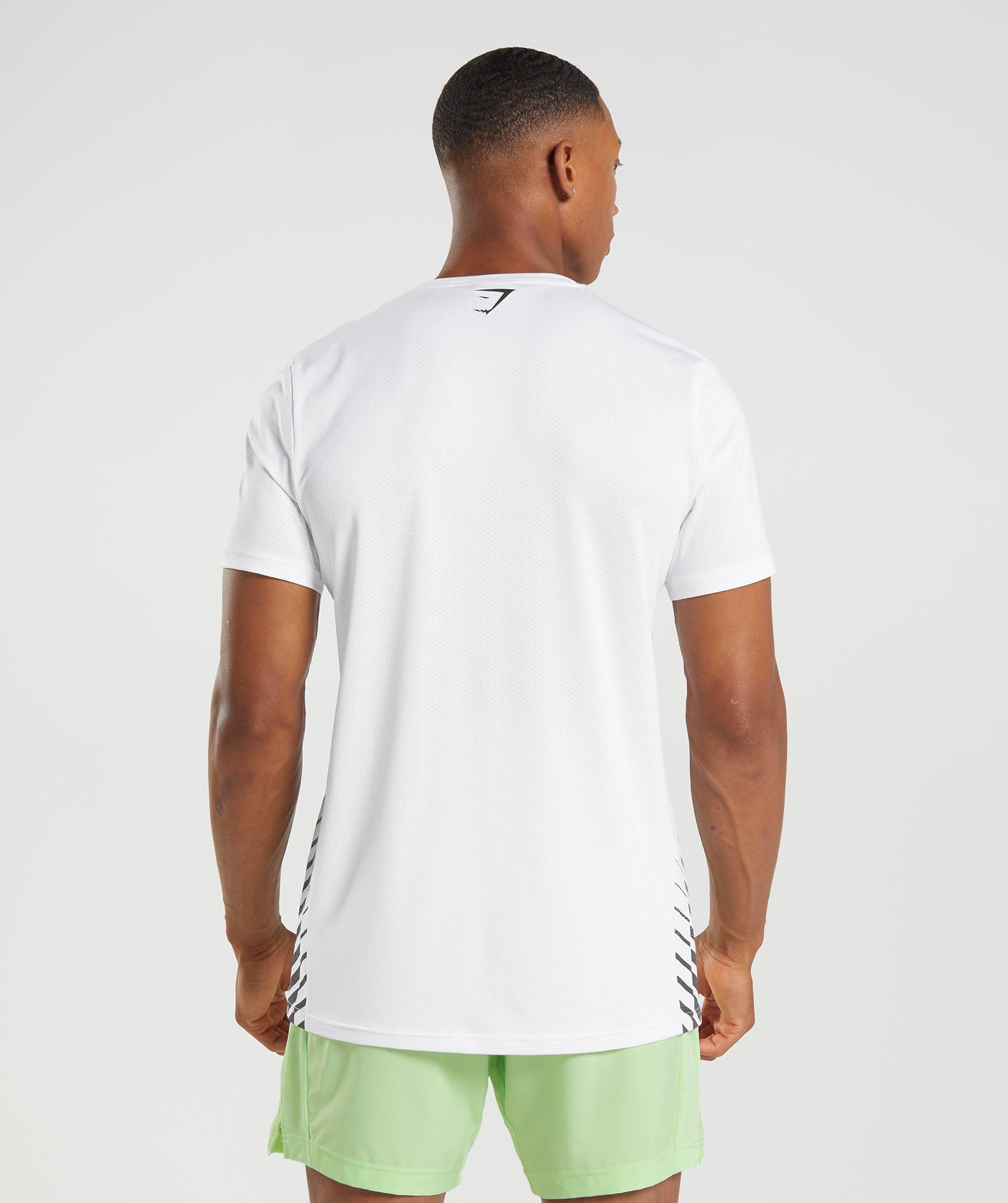 Camiseta Gymshark Deporte Stripe Hombre Blancas | 8620591-AC