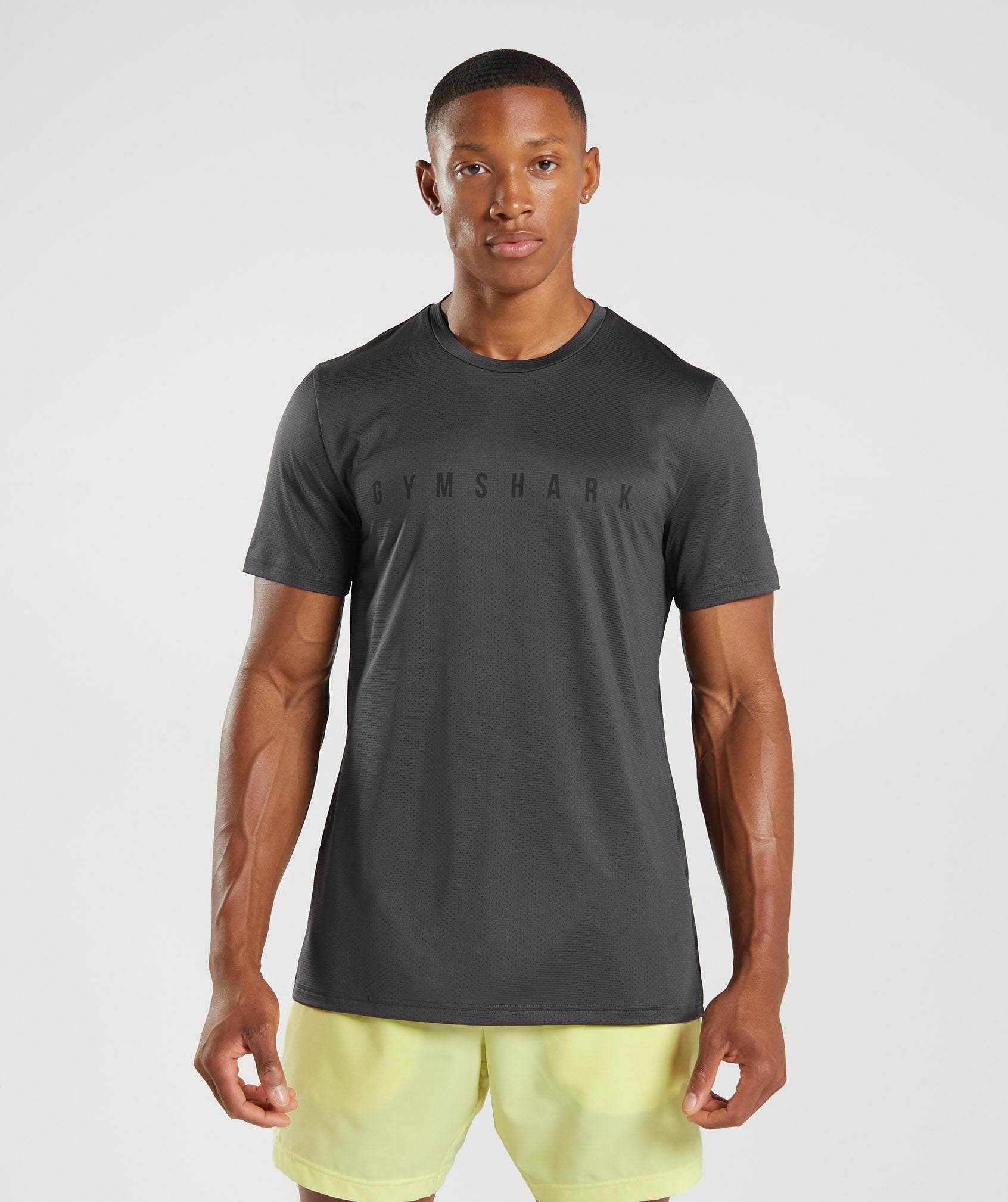 Camiseta Gymshark Deporte Stripe Hombre Negras Gris | 8729105-DS