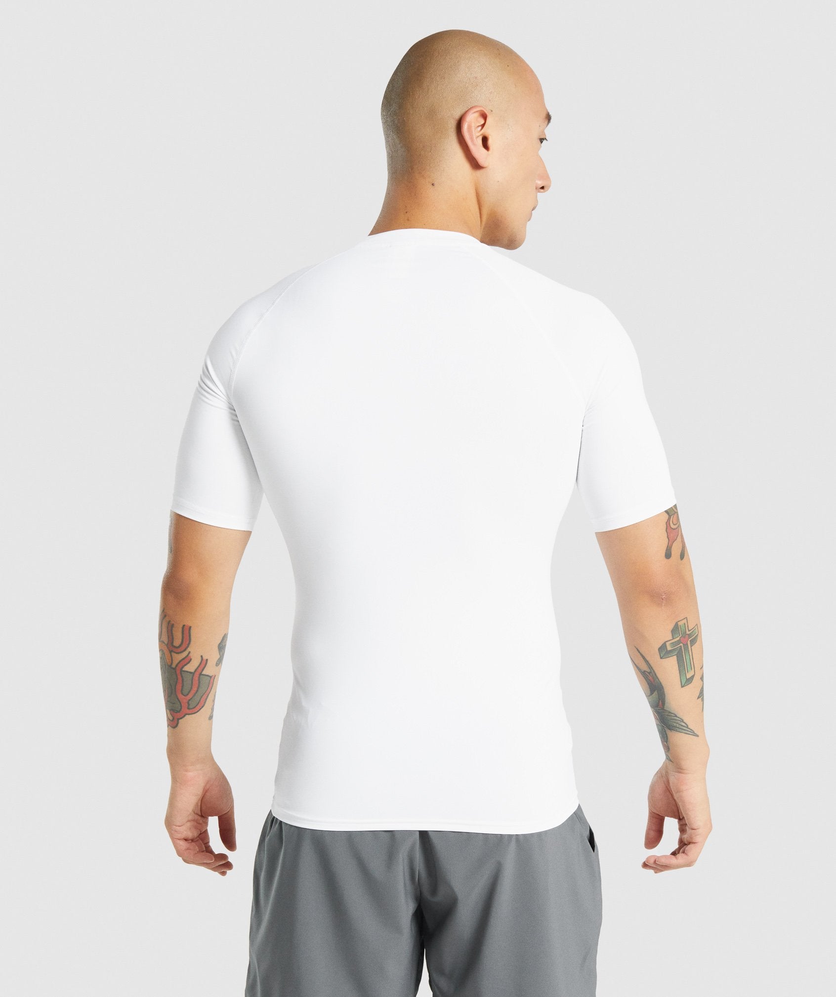 Camiseta Gymshark Element Baselayer Hombre Blancas | 8047325-KL