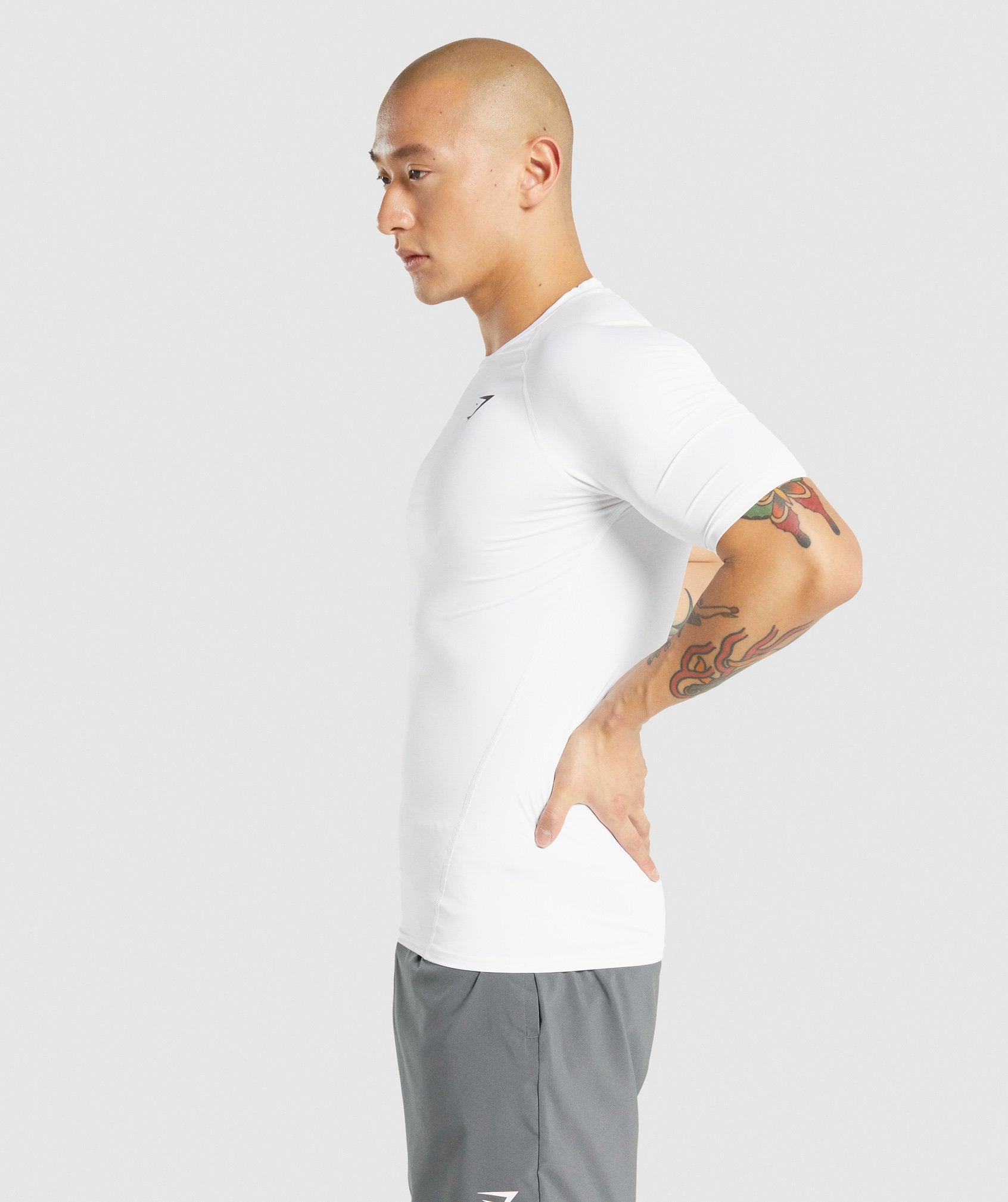 Camiseta Gymshark Element Baselayer Hombre Blancas | 8047325-KL