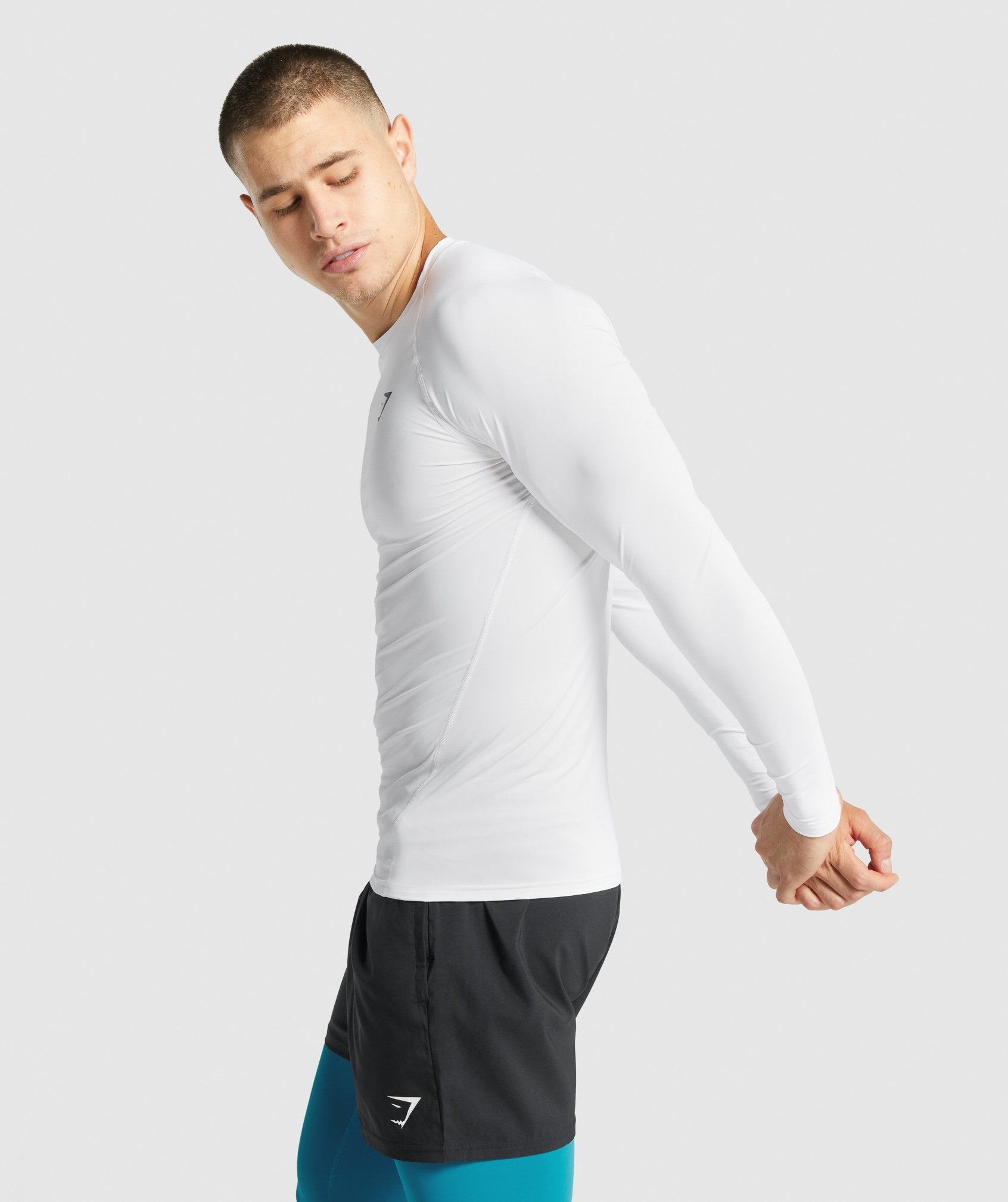 Camiseta Gymshark Element Baselayer Long Sleeve Hombre Blancas | 7356290-DC