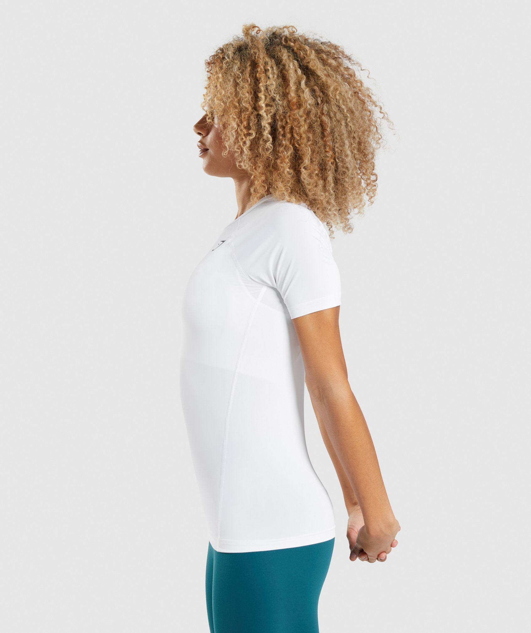 Camiseta Gymshark Entrenamiento Baselayer Mujer Blancas | 6039254-TO