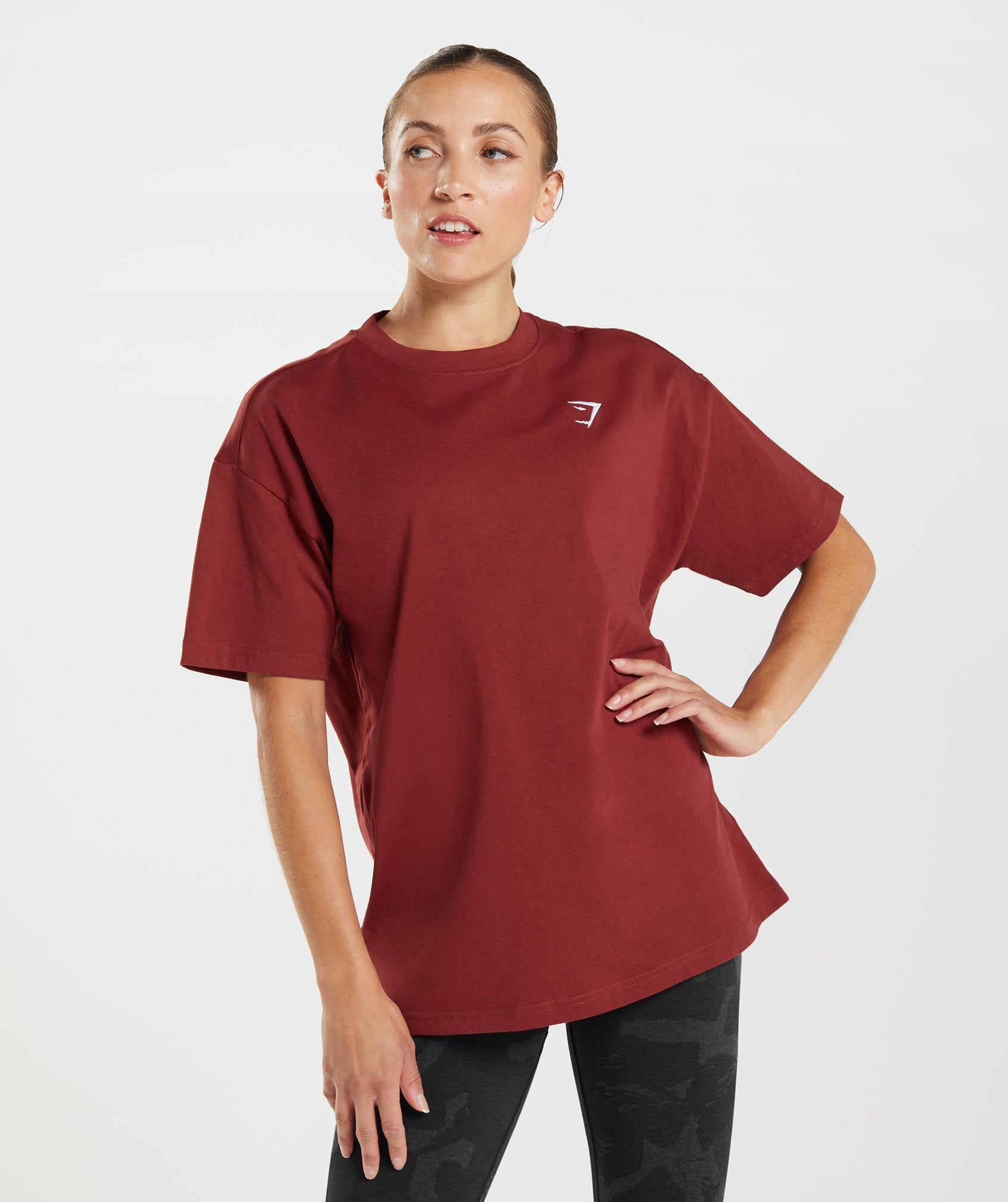 Camiseta Gymshark Entrenamiento Oversized Mujer Rojas | 2406951-ZO