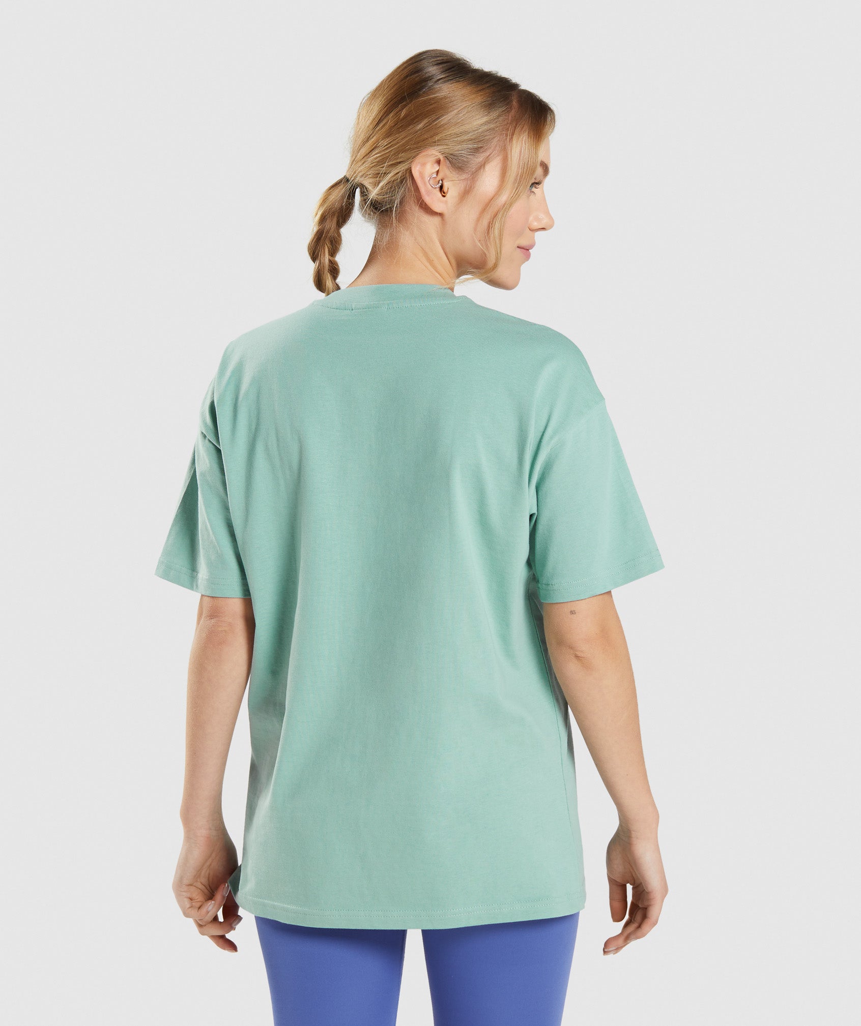 Camiseta Gymshark Entrenamiento Oversized Mujer Azules | 6408259-LM