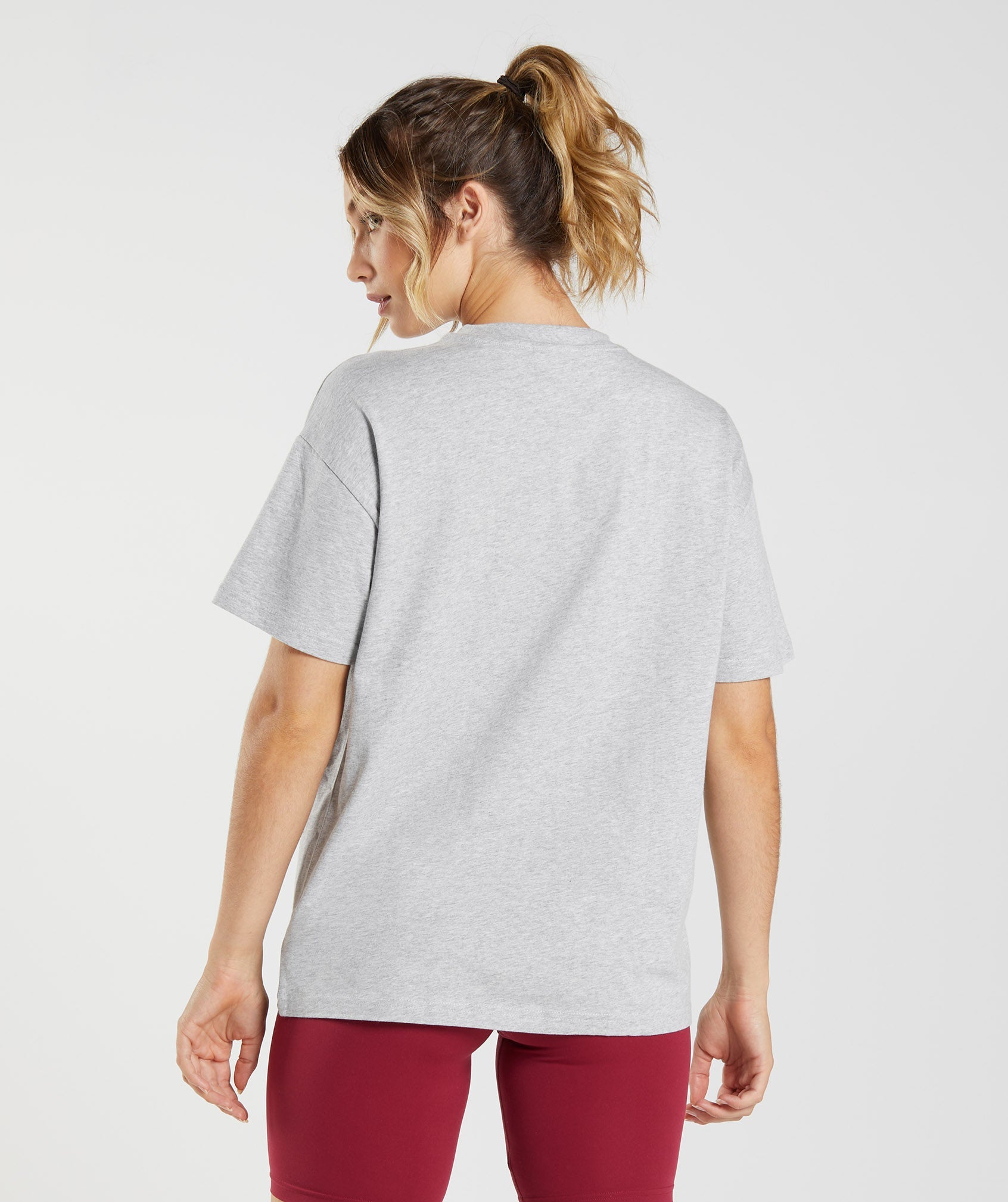 Camiseta Gymshark Entrenamiento Oversized Mujer Gris Claro | 6735241-DK