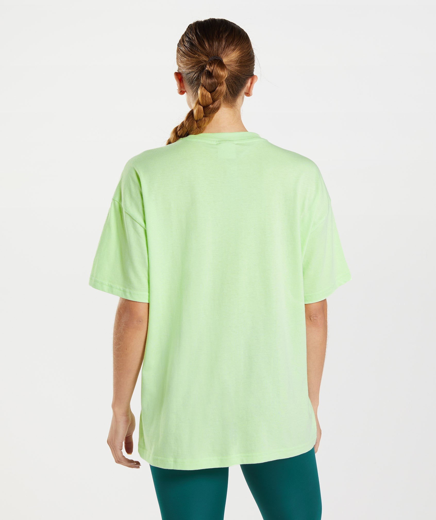 Camiseta Gymshark Entrenamiento Oversized Mujer Verde | 7426501-ZL