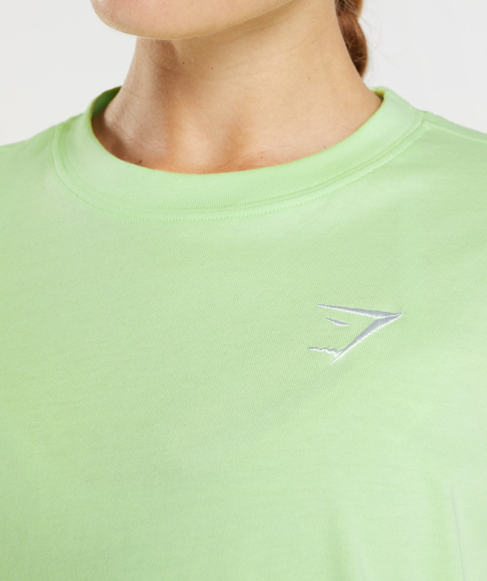 Camiseta Gymshark Entrenamiento Oversized Mujer Verde | 7426501-ZL