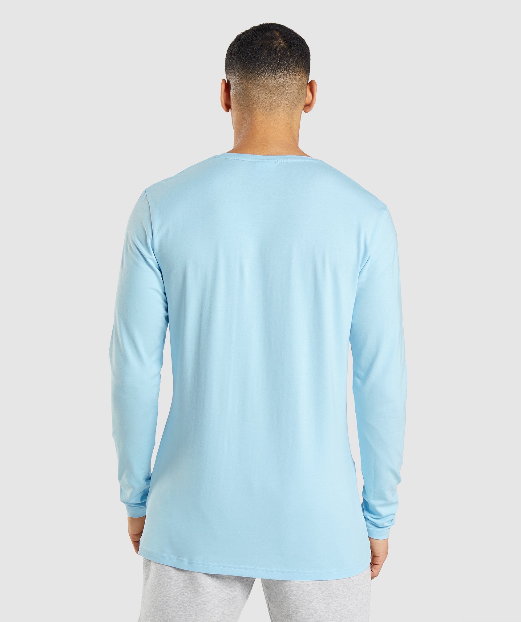 Camiseta Gymshark Essential Long Sleeve Hombre Azules | 6125890-AB