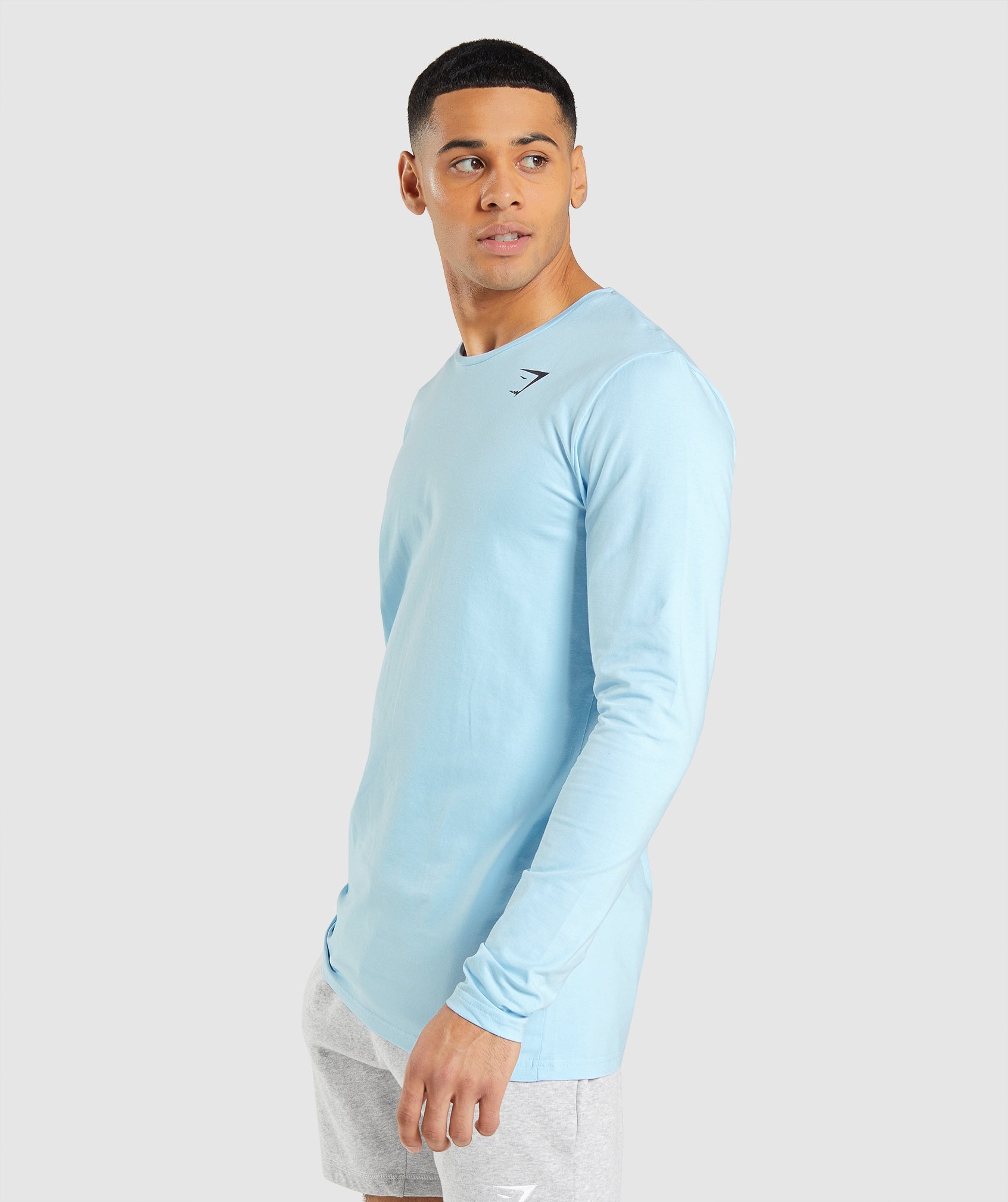 Camiseta Gymshark Essential Long Sleeve Hombre Azules | 6125890-AB