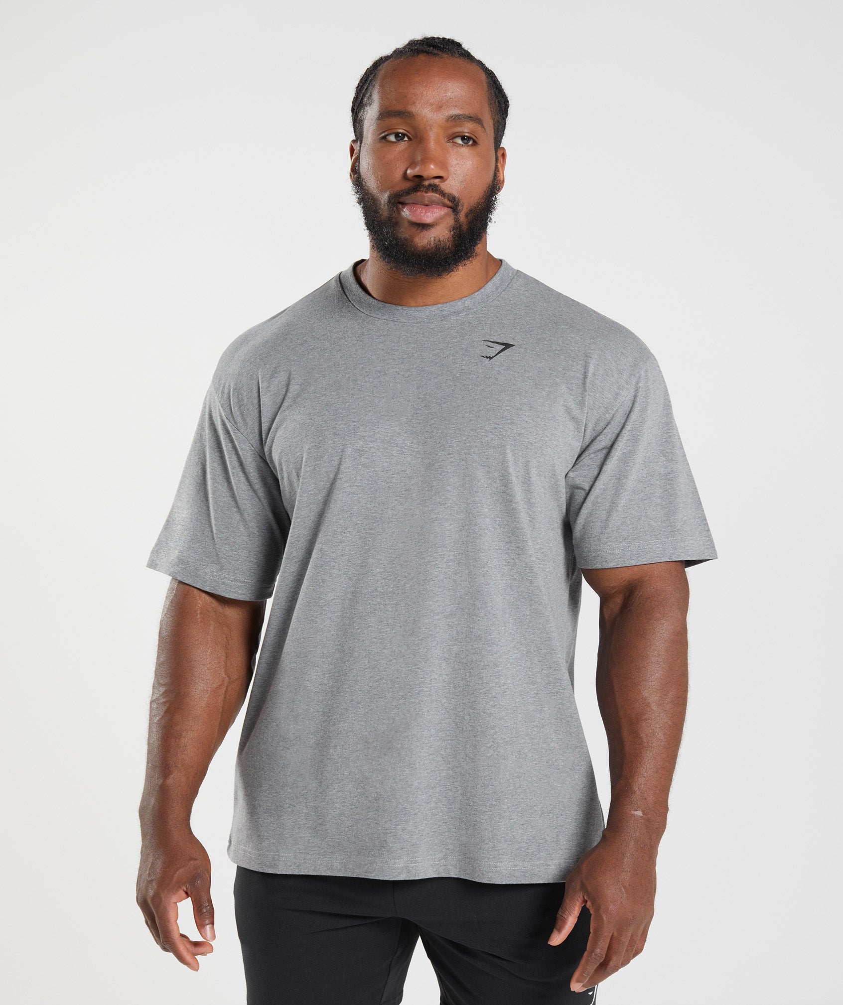 Camiseta Gymshark Essential Oversized Hombre Gris | 2705416-PB