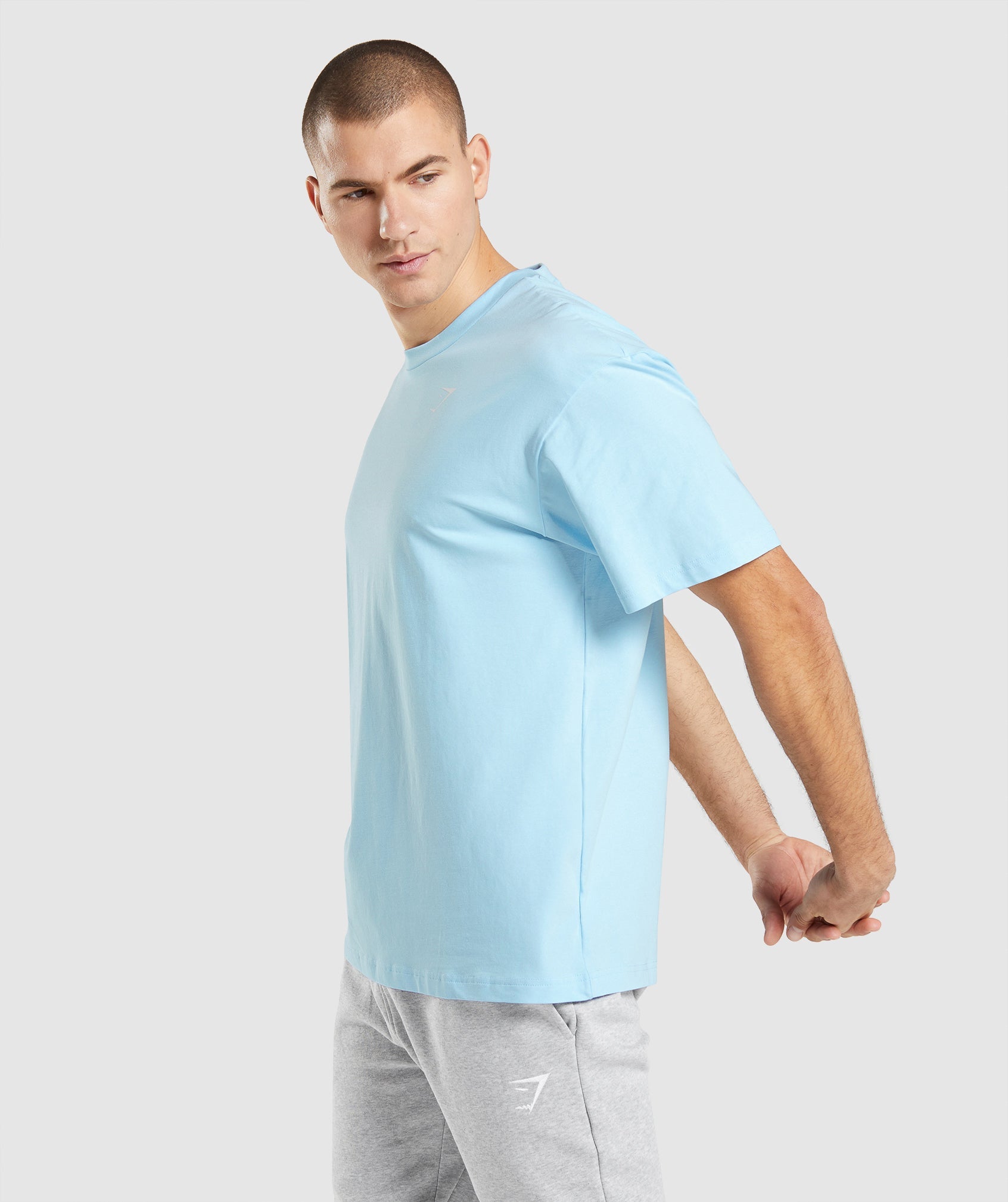 Camiseta Gymshark Essential Oversized Hombre Azules | 4796032-VY