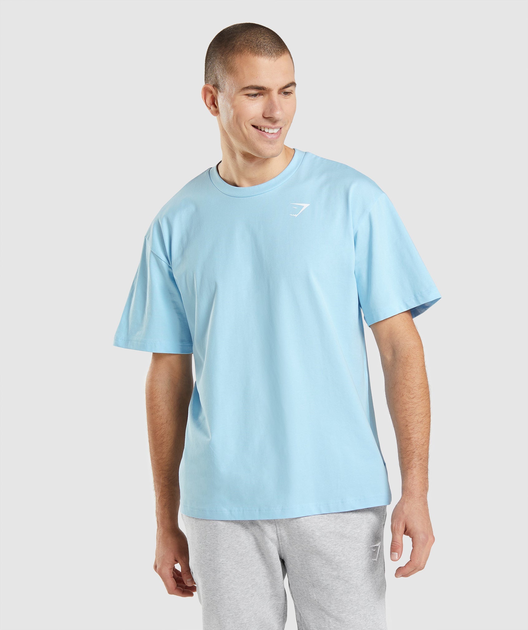 Camiseta Gymshark Essential Oversized Hombre Azules | 4796032-VY