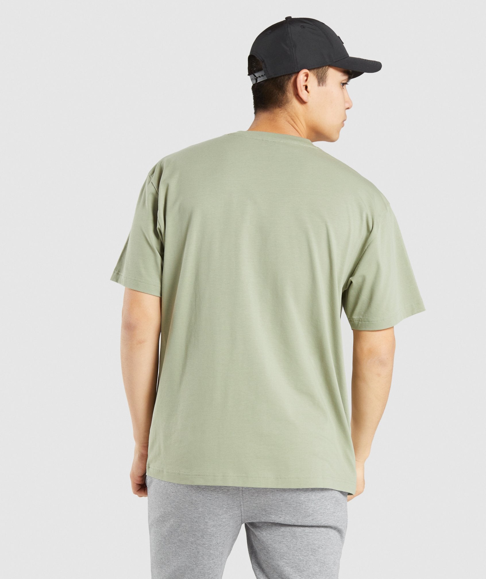 Camiseta Gymshark Essential Oversized Hombre Verde Claro | 5290314-JG