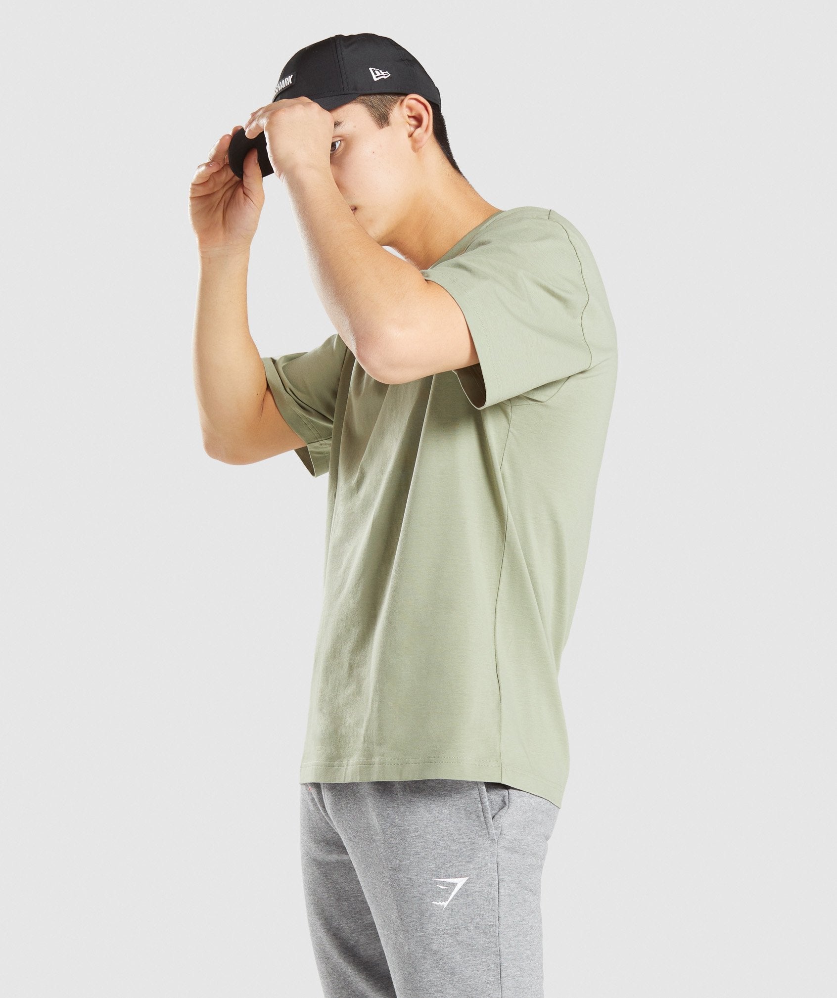 Camiseta Gymshark Essential Oversized Hombre Verde Claro | 5290314-JG