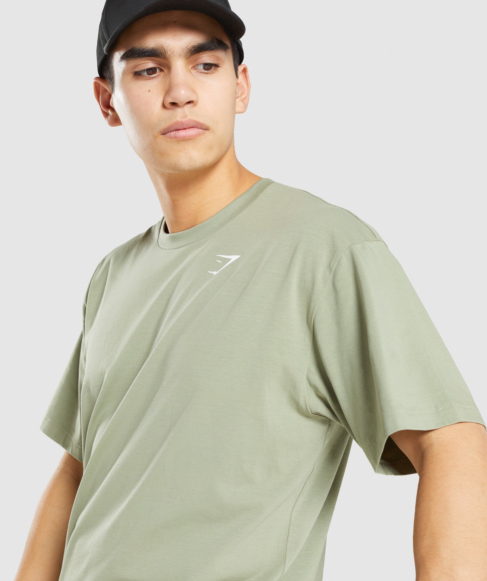 Camiseta Gymshark Essential Oversized Hombre Verde Claro | 5290314-JG