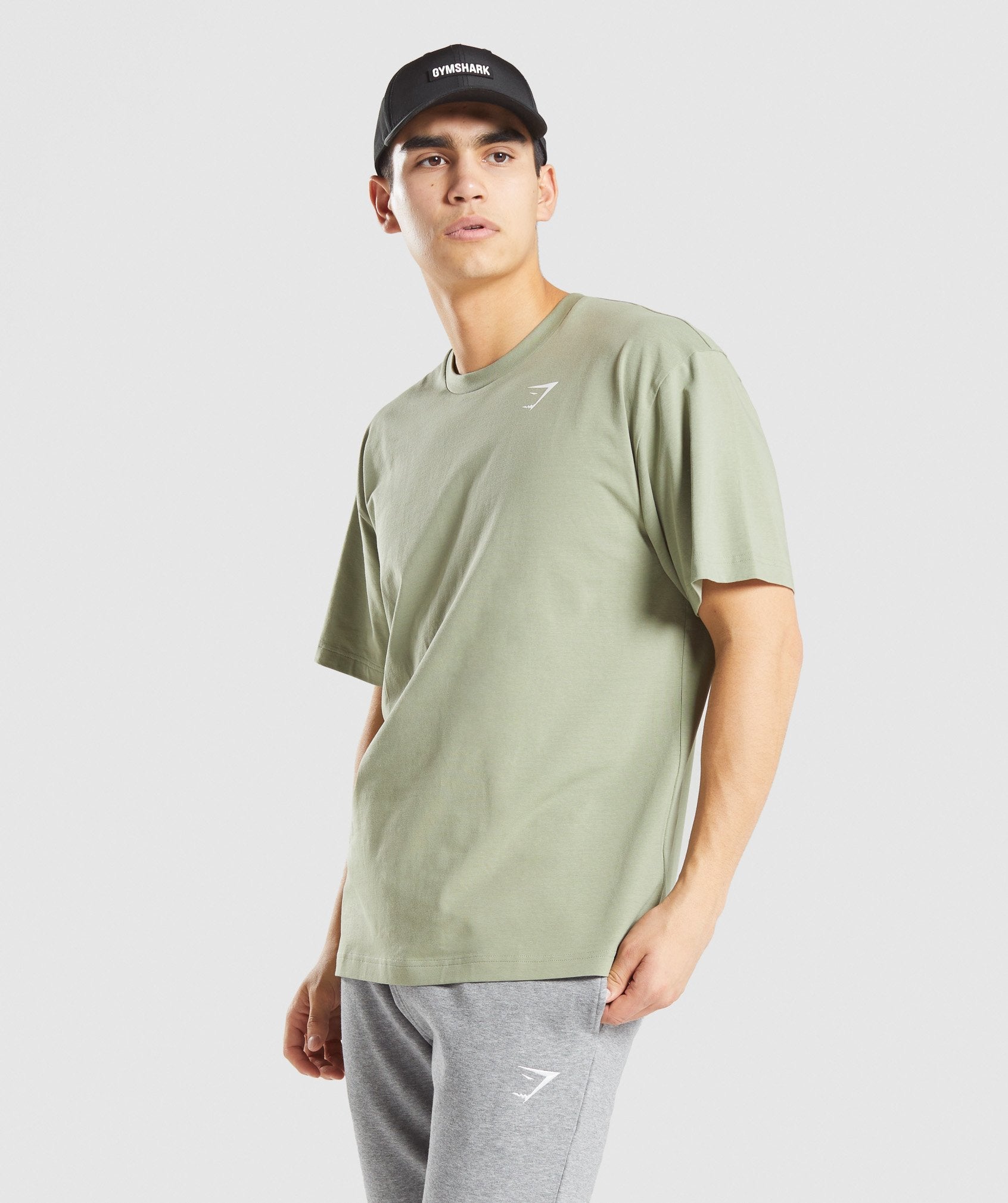 Camiseta Gymshark Essential Oversized Hombre Verde Claro | 5290314-JG