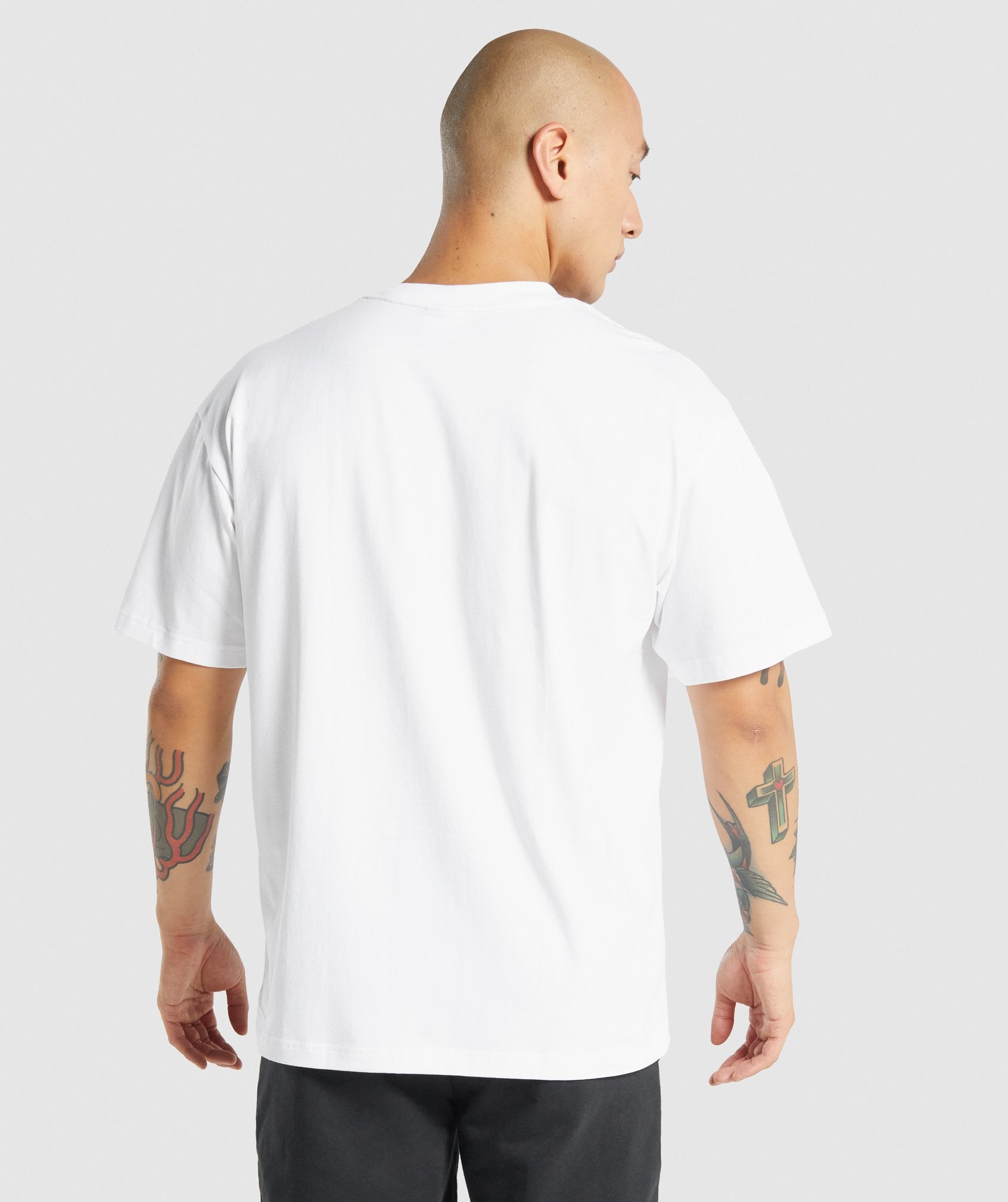 Camiseta Gymshark Essential Oversized Hombre Blancas | 8026431-RX