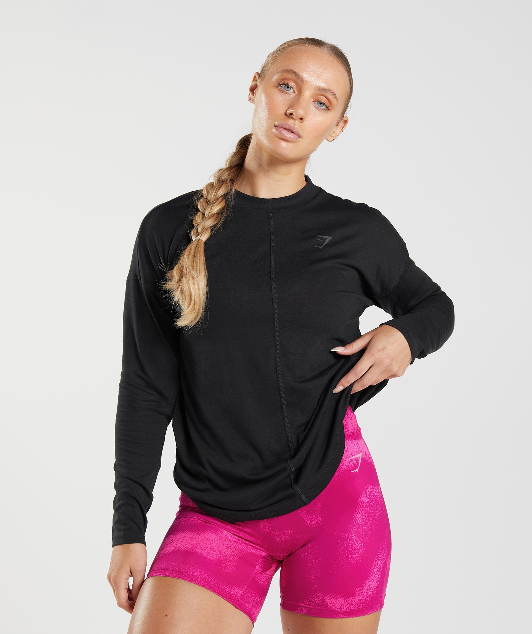 Camiseta Gymshark GS Power Long Sleeve Mujer Negras | 0154328-YJ