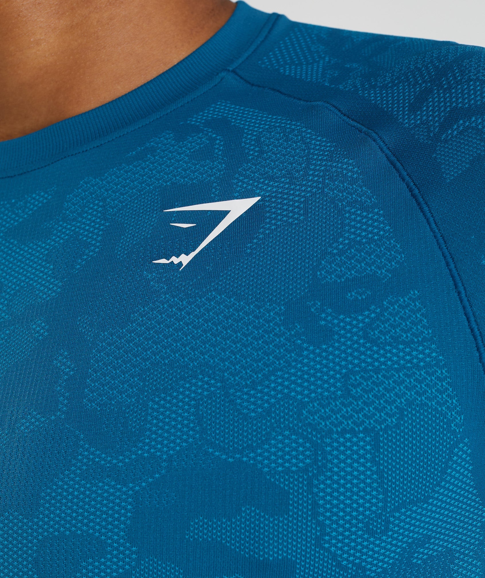 Camiseta Gymshark Geo Seamless Hombre Azules | 5408796-JG