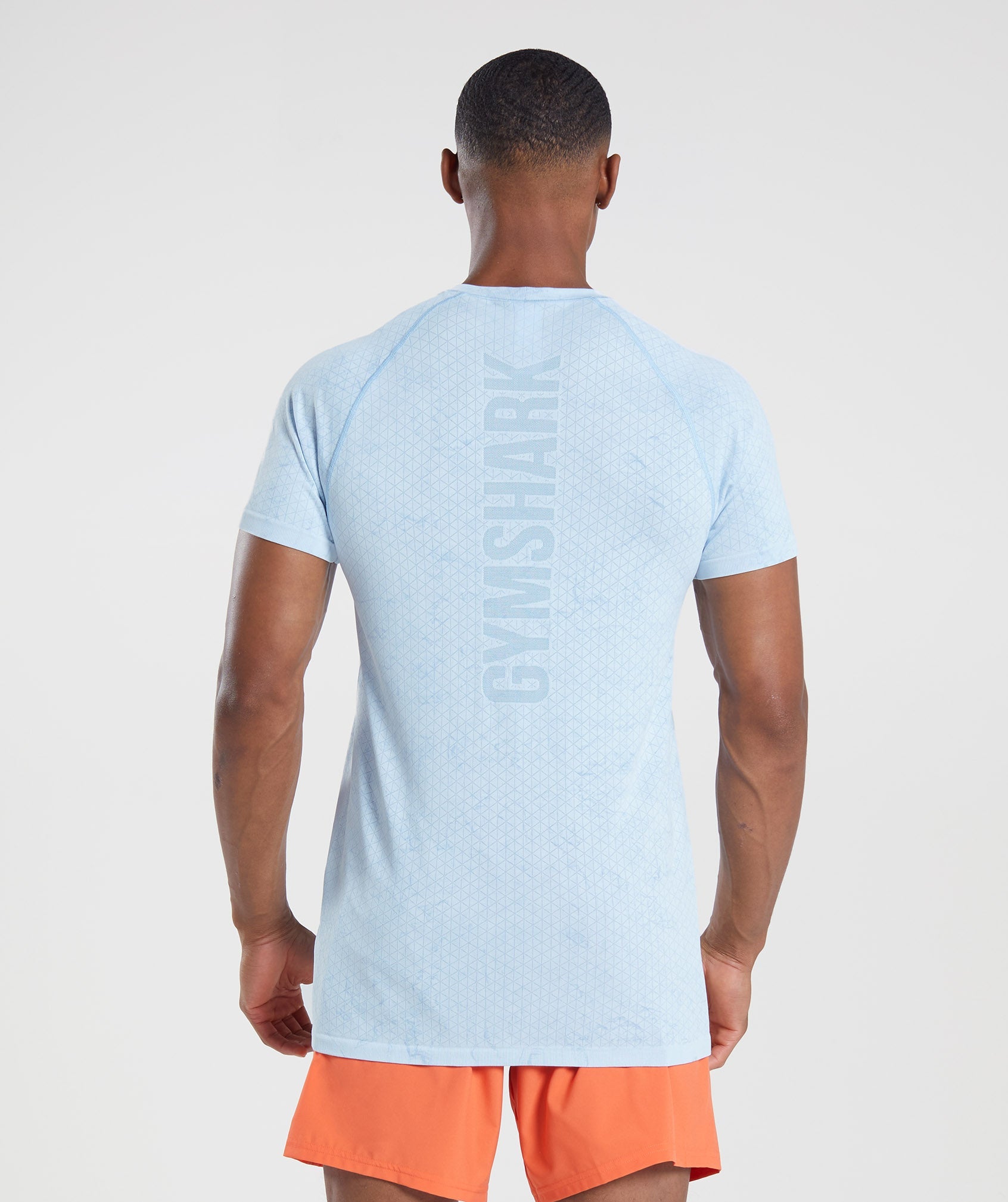 Camiseta Gymshark Geo Seamless Hombre Blancas Azules | 0491652-MT