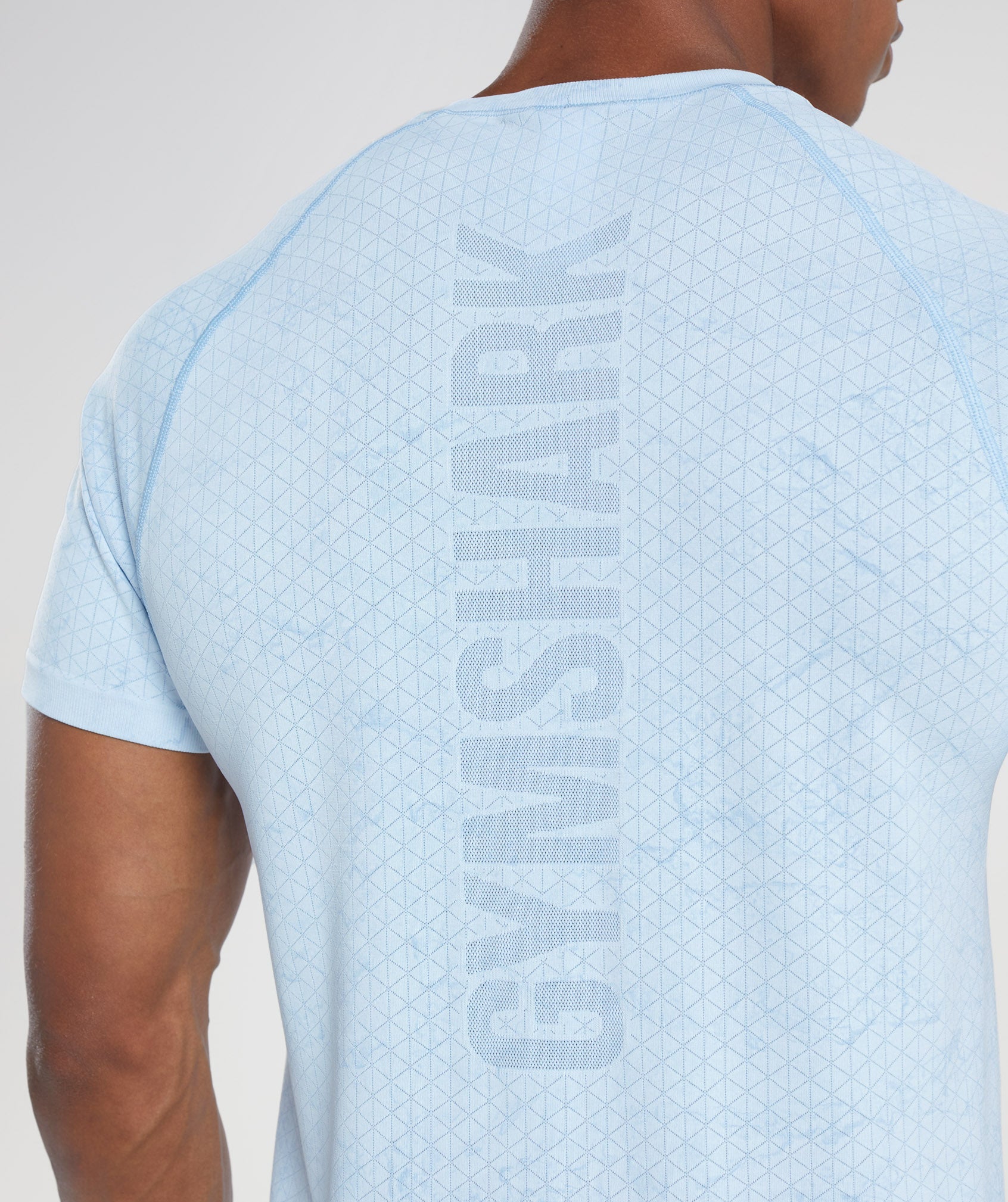 Camiseta Gymshark Geo Seamless Hombre Blancas Azules | 0491652-MT