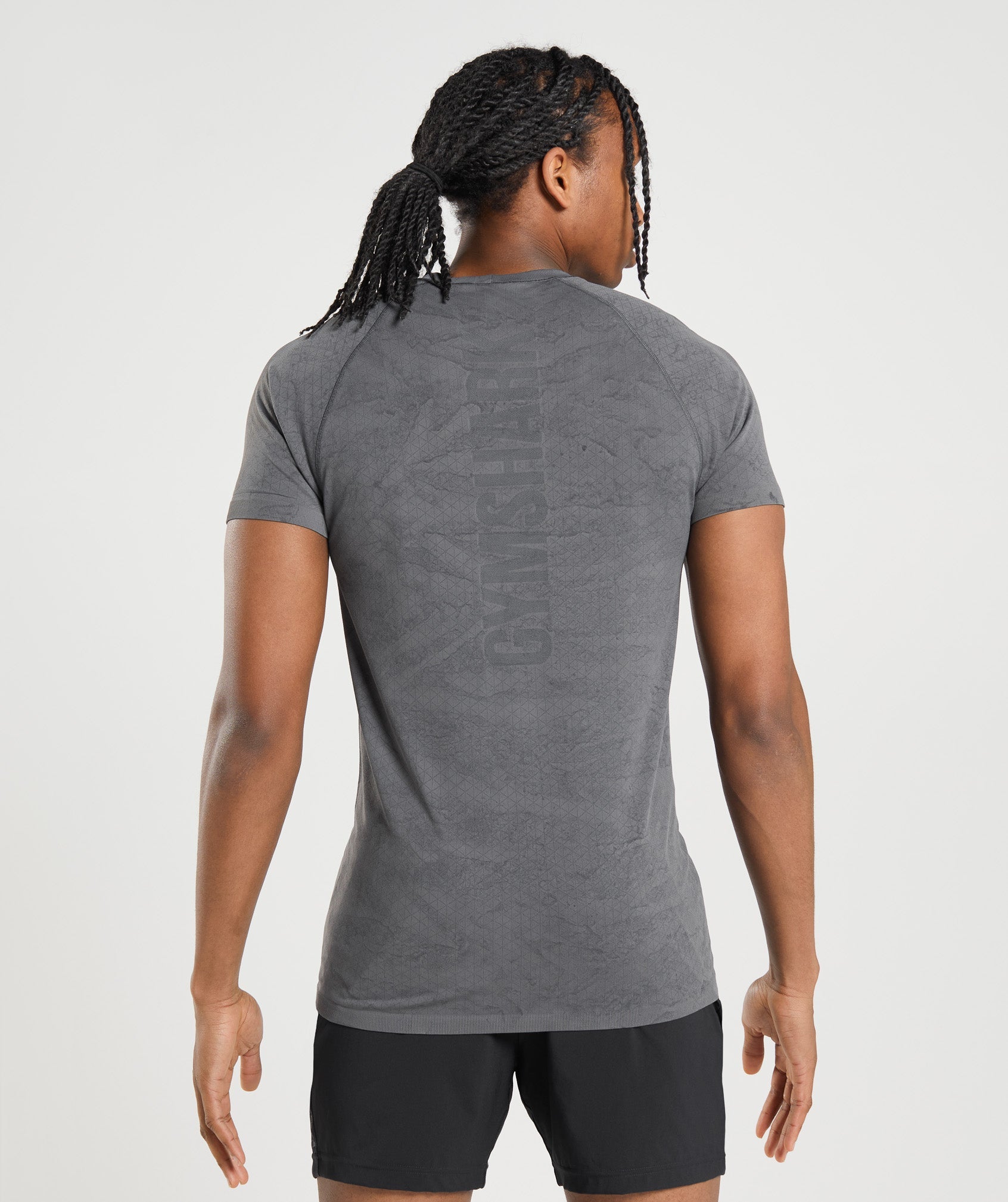 Camiseta Gymshark Geo Seamless Hombre Gris Negras | 9140367-DS