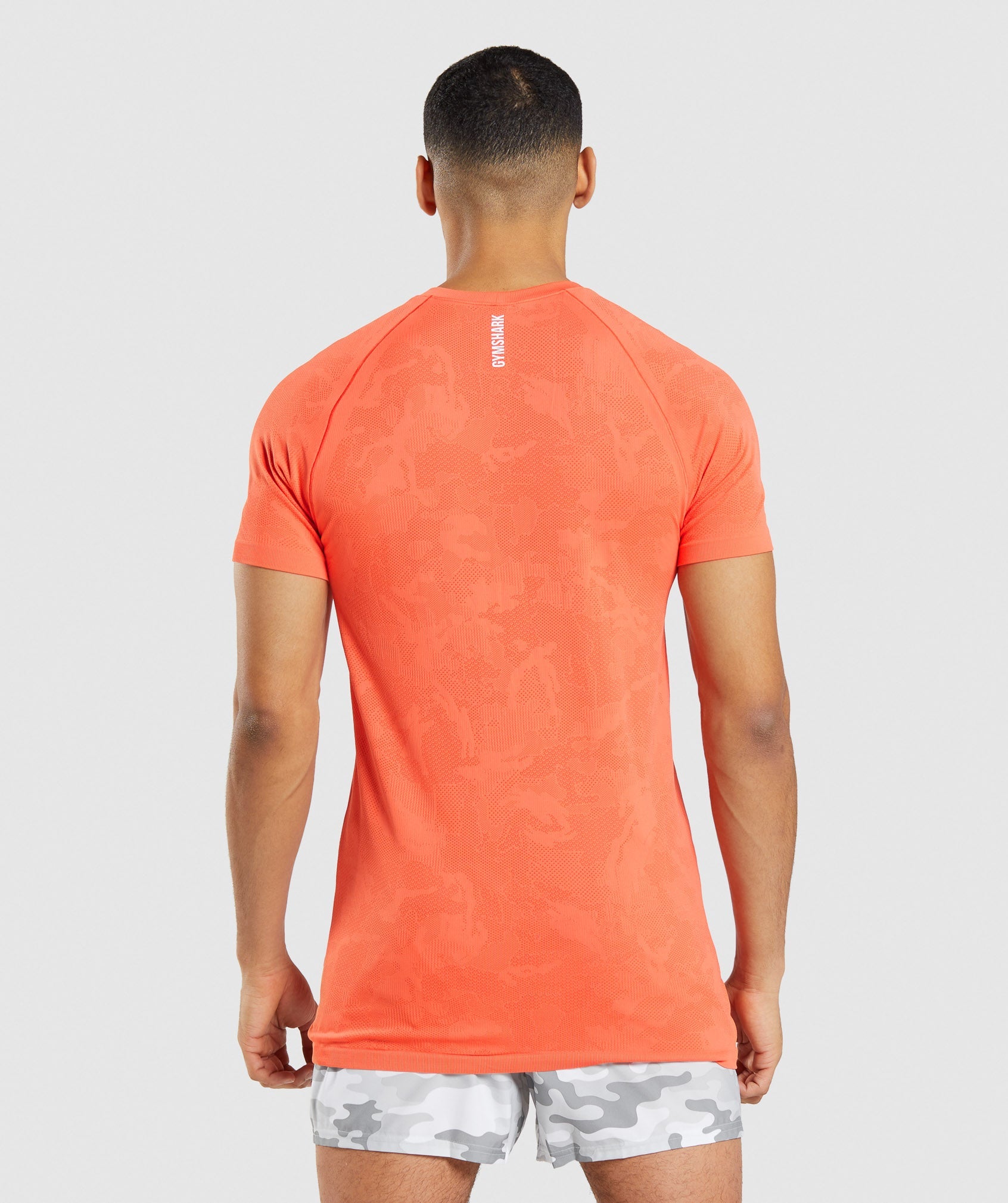 Camiseta Gymshark Geo Seamless Hombre Naranjas | 4561790-DP