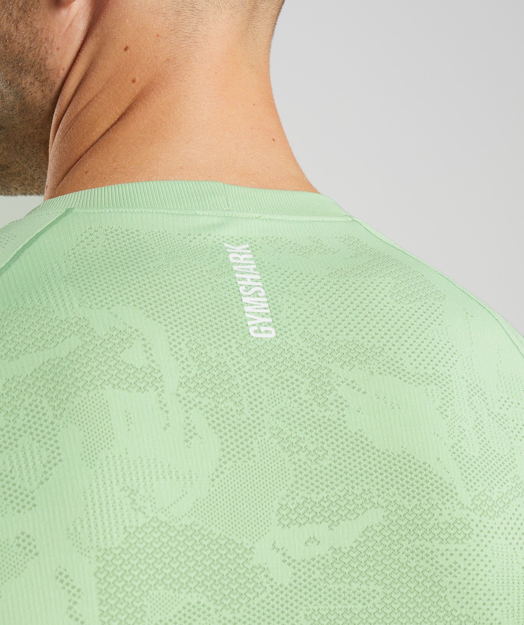 Camiseta Gymshark Geo Seamless Hombre Verde | 7135280-JK