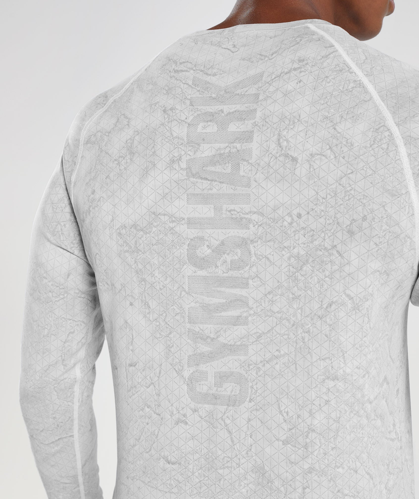 Camiseta Gymshark Geo Seamless Long Sleeve Hombre Blancas Gris Claro | 3487190-KW