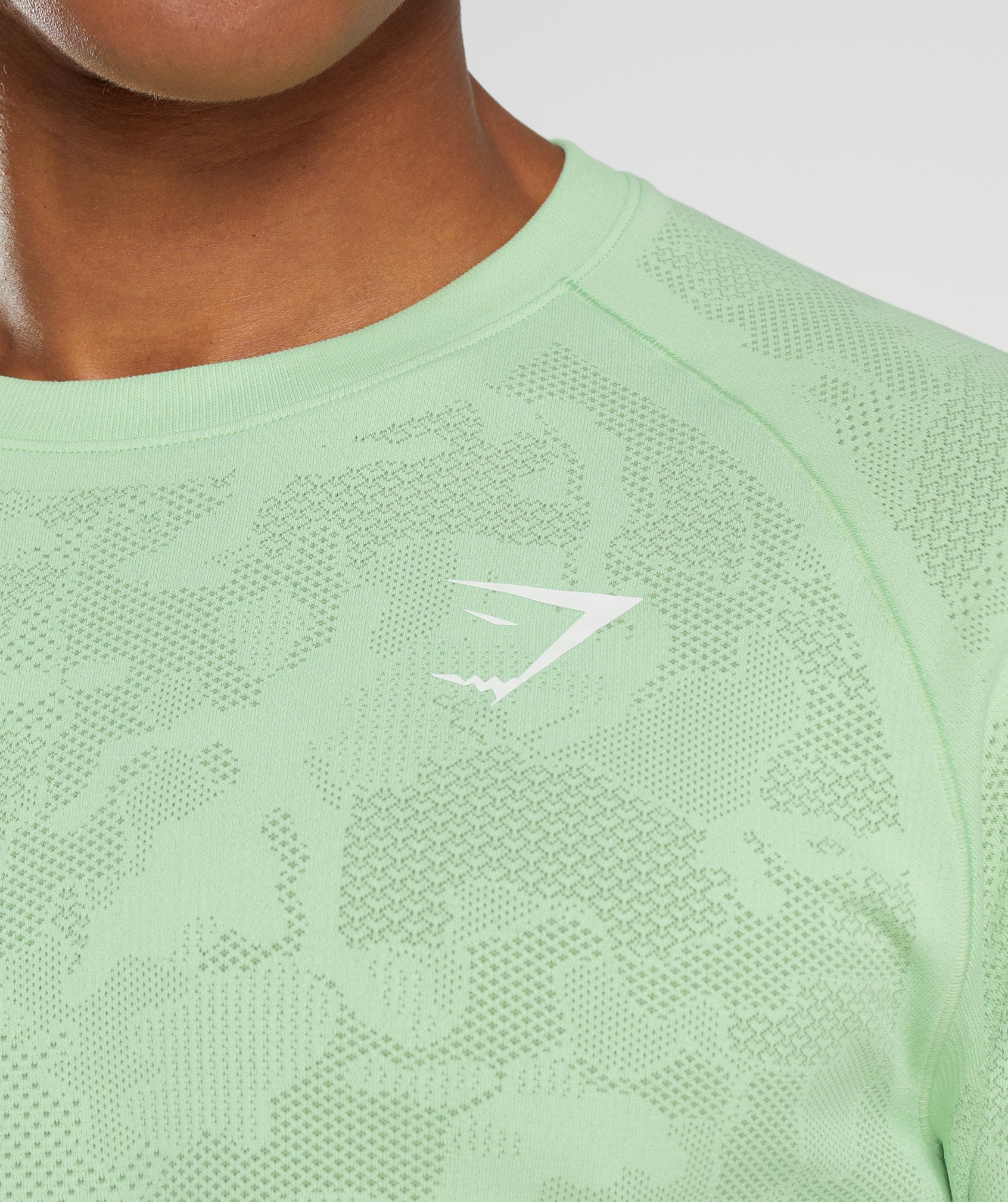 Camiseta Gymshark Geo Seamless Long Sleeve Hombre Verde Verde | 3957028-PW