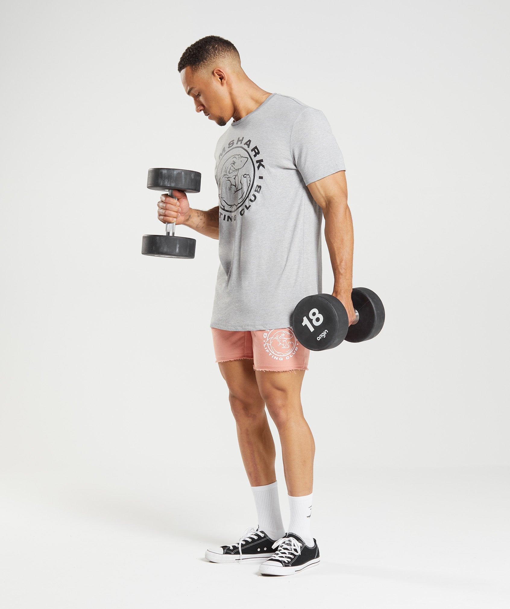 Camiseta Gymshark Legacy Hombre Gris Claro | 2671954-IO