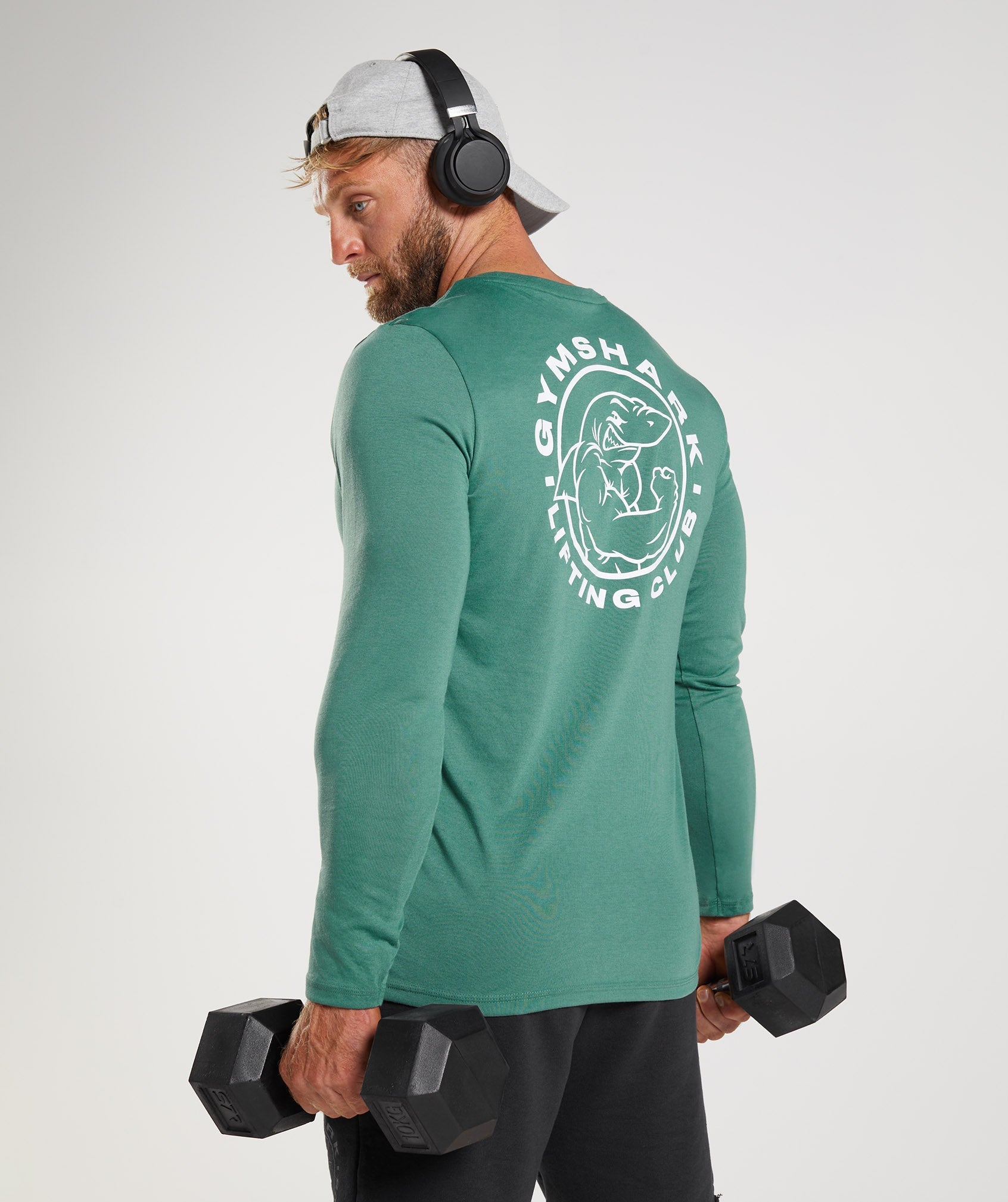 Camiseta Gymshark Legacy Long Sleeve Hombre Verde | 2375168-IJ