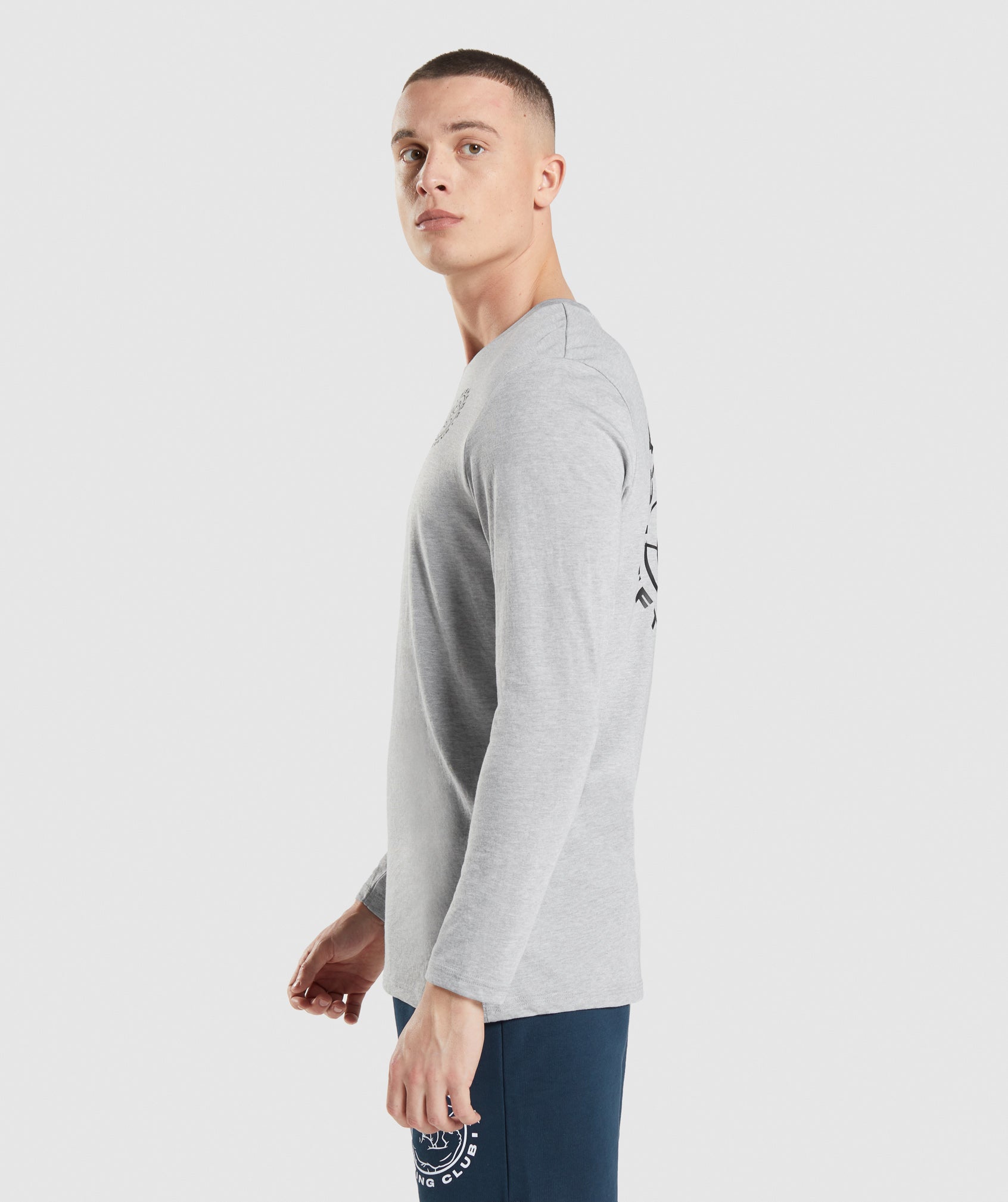 Camiseta Gymshark Legacy Long Sleeve Hombre Gris Claro | 2569183-CG