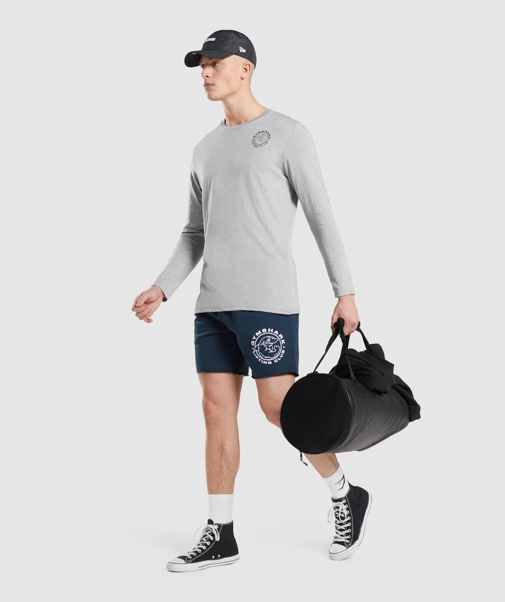 Camiseta Gymshark Legacy Long Sleeve Hombre Gris Claro | 2569183-CG