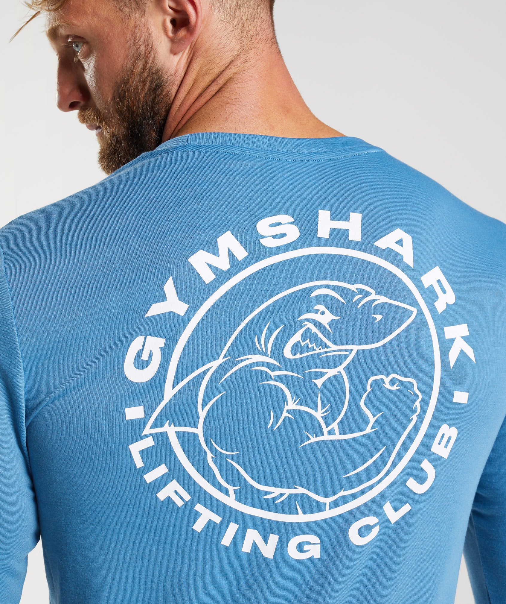 Camiseta Gymshark Legacy Long Sleeve Hombre Azules | 3497581-ID